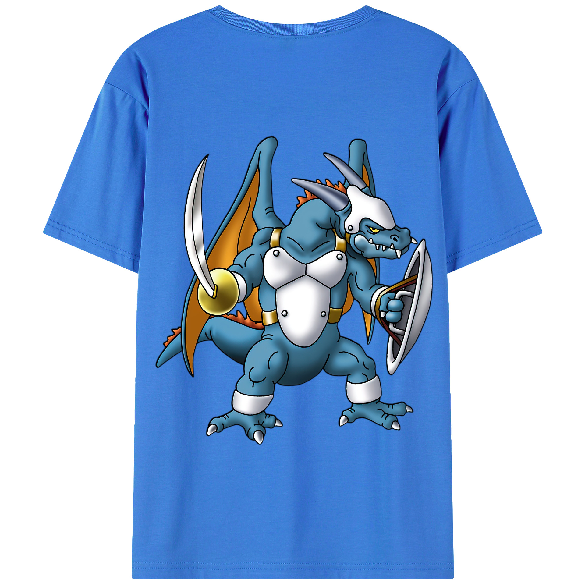 （画像用） ドラゴンクエスト Doragon Kuesuto Dragon Quest 綿100％半袖Tシャツ（背面プリント）