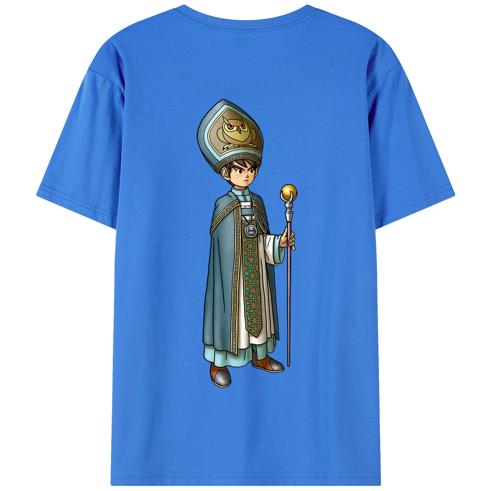 （画像用） ドラゴンクエスト Doragon Kuesuto Dragon Quest 綿100％半袖Tシャツ（背面プリント）