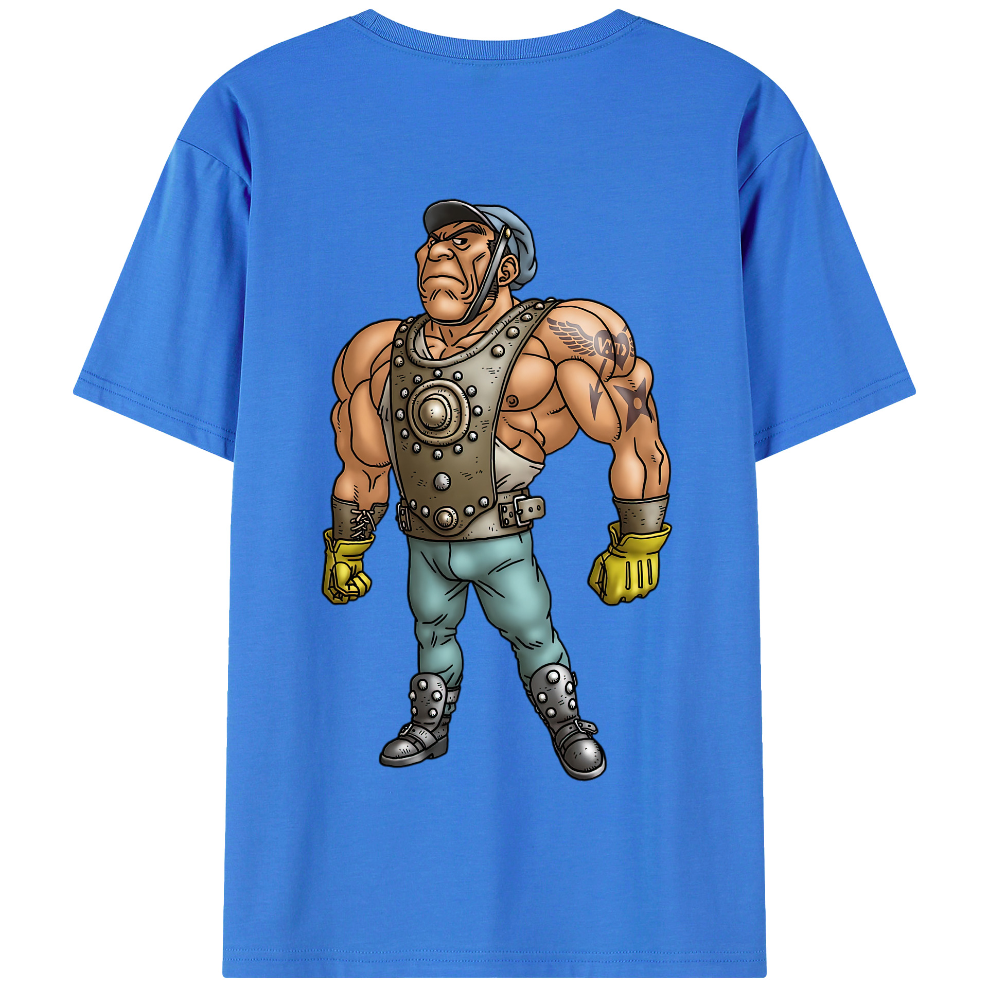 （画像用） ドラゴンクエスト Doragon Kuesuto Dragon Quest 綿100％半袖Tシャツ（背面プリント）