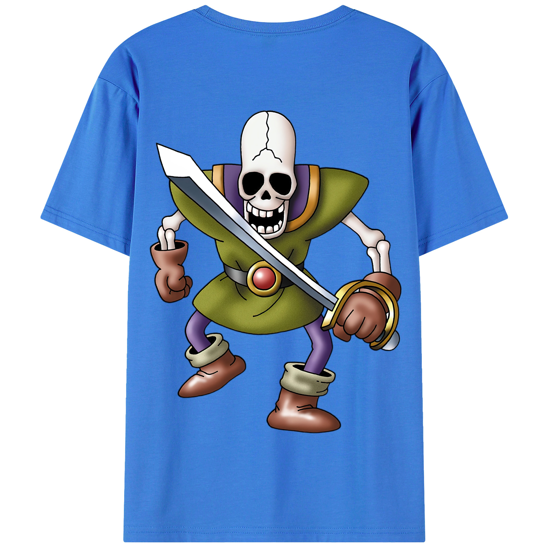 （画像用） ドラゴンクエスト Doragon Kuesuto Dragon Quest 綿100％半袖Tシャツ（背面プリント）