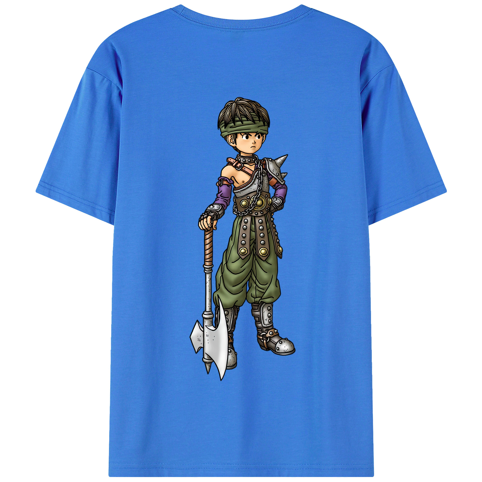 （画像用） ドラゴンクエスト Doragon Kuesuto Dragon Quest 綿100％半袖Tシャツ（背面プリント）