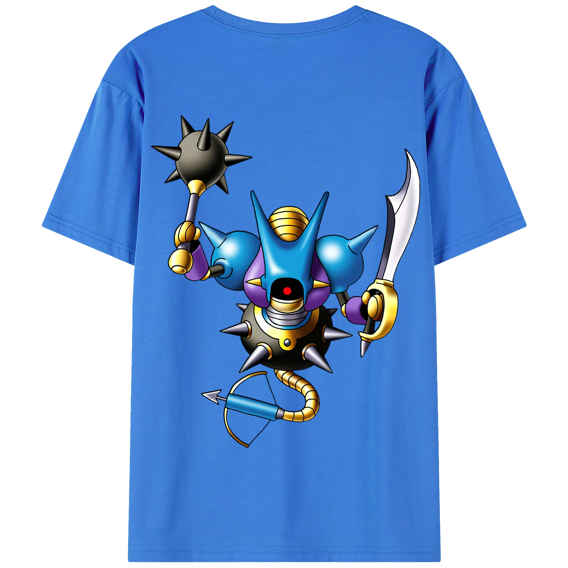 （画像用） ドラゴンクエスト Doragon Kuesuto Dragon Quest 綿100％半袖Tシャツ（背面プリント）