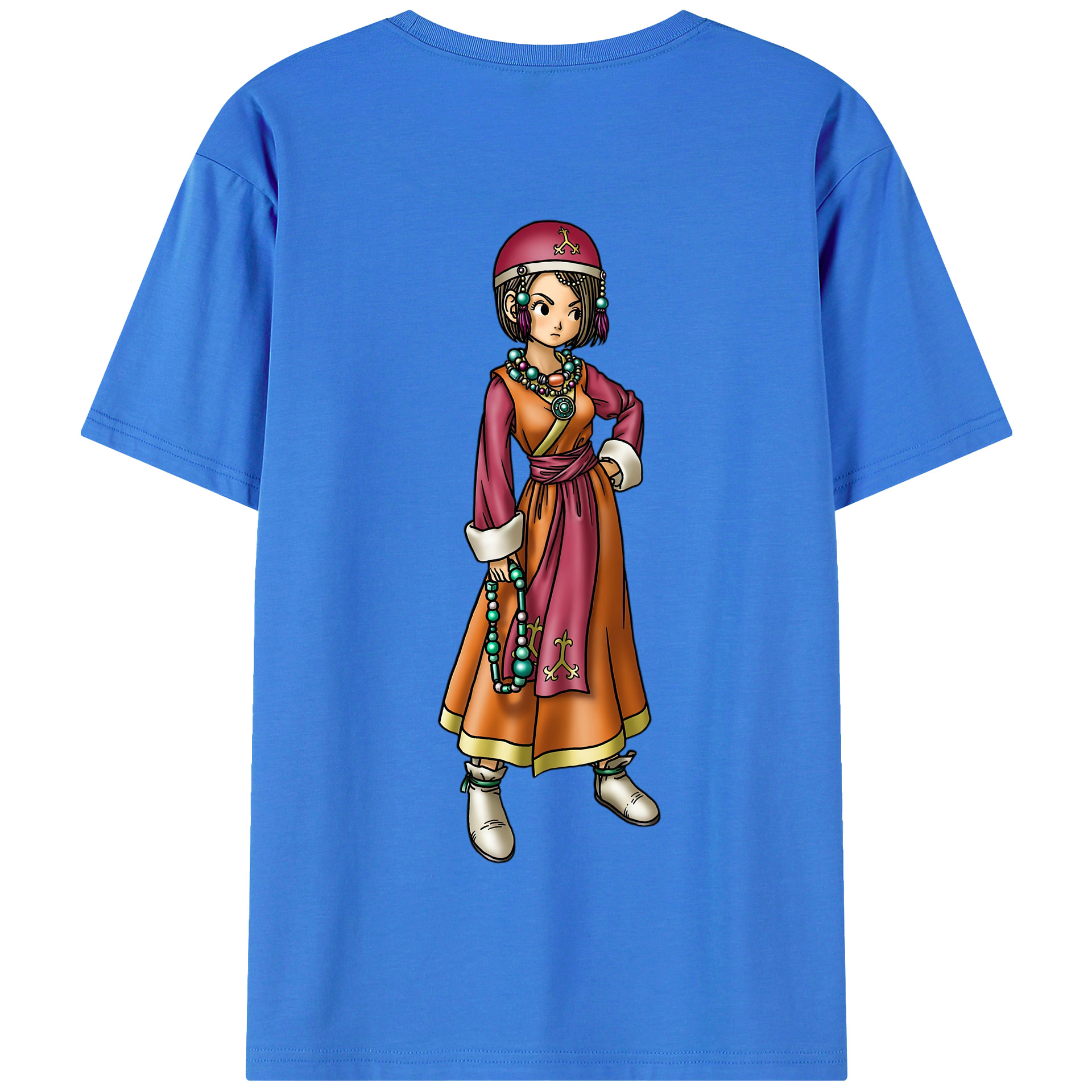 （画像用） ドラゴンクエスト Doragon Kuesuto Dragon Quest 綿100％半袖Tシャツ（背面プリント）