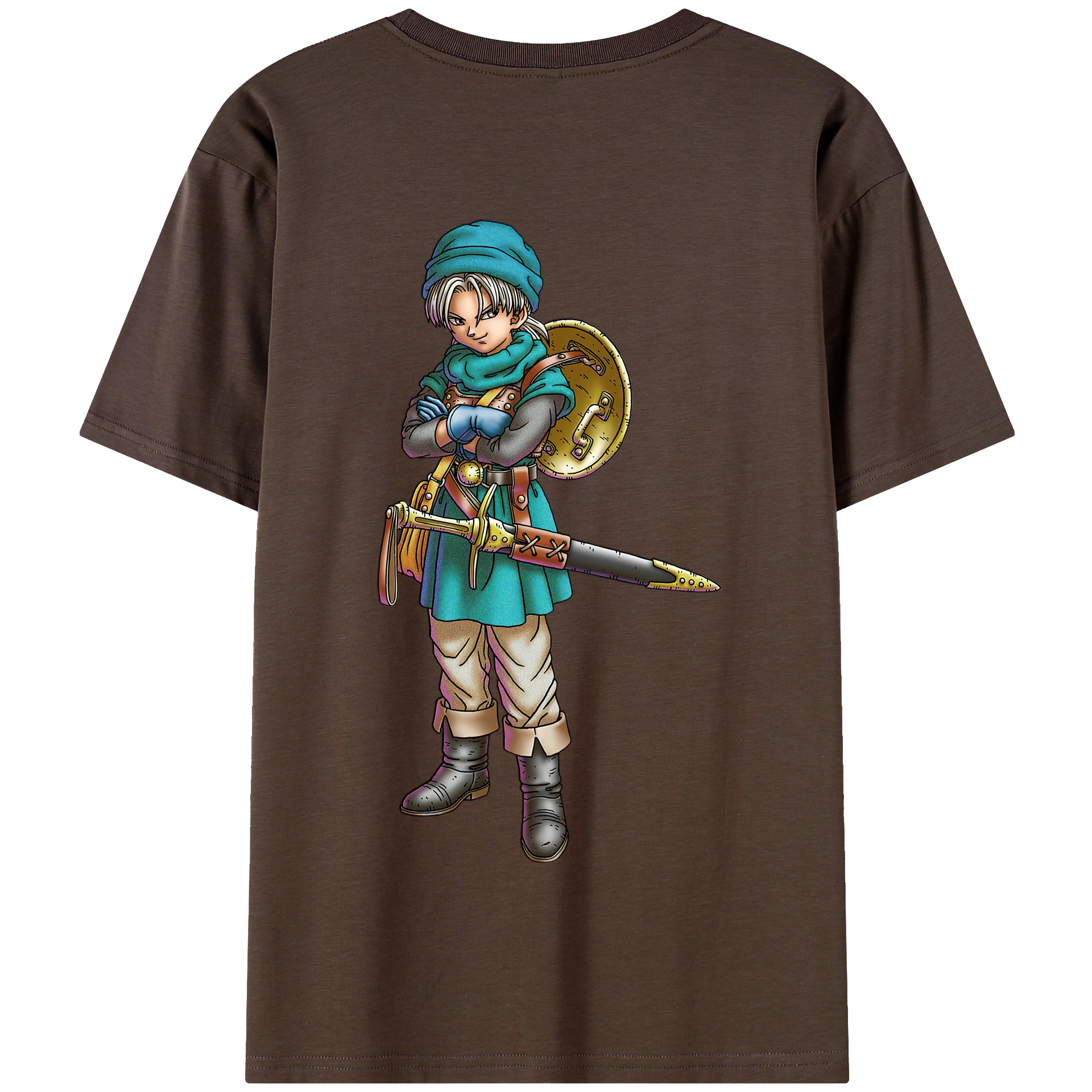 （画像用） ドラゴンクエスト Doragon Kuesuto Dragon Quest 綿100％半袖Tシャツ（背面プリント）