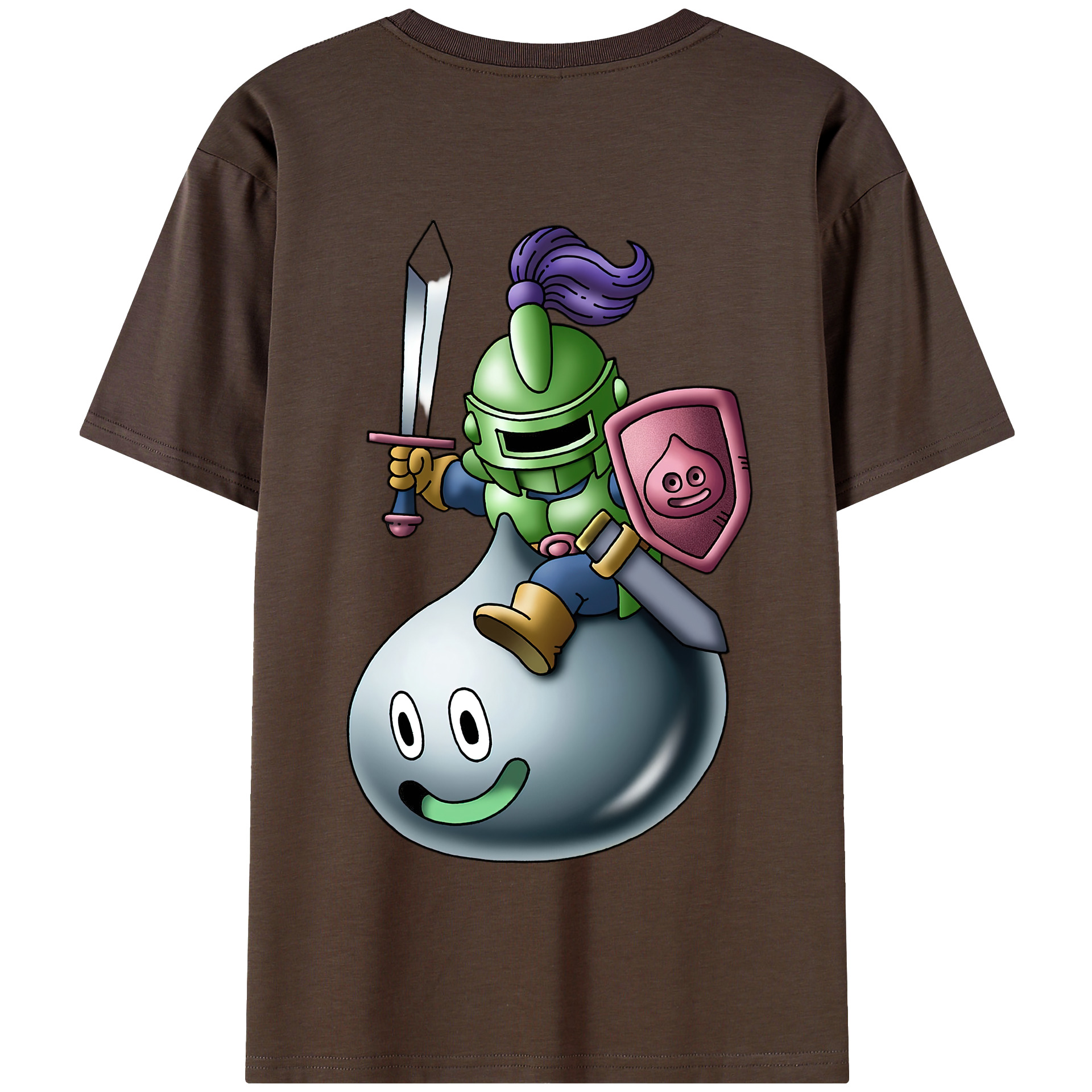 （画像用） ドラゴンクエスト Doragon Kuesuto Dragon Quest 綿100％半袖Tシャツ（背面プリント）
