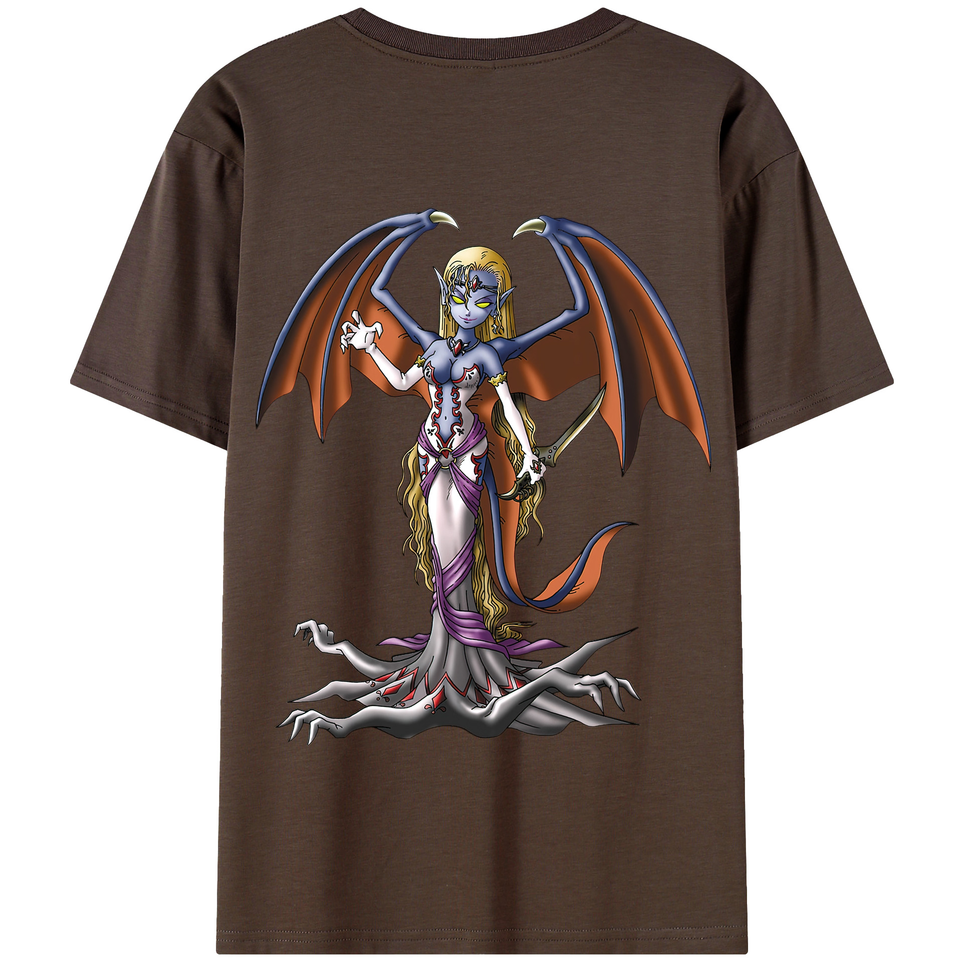 （画像用） ドラゴンクエスト Doragon Kuesuto Dragon Quest 綿100％半袖Tシャツ（背面プリント）