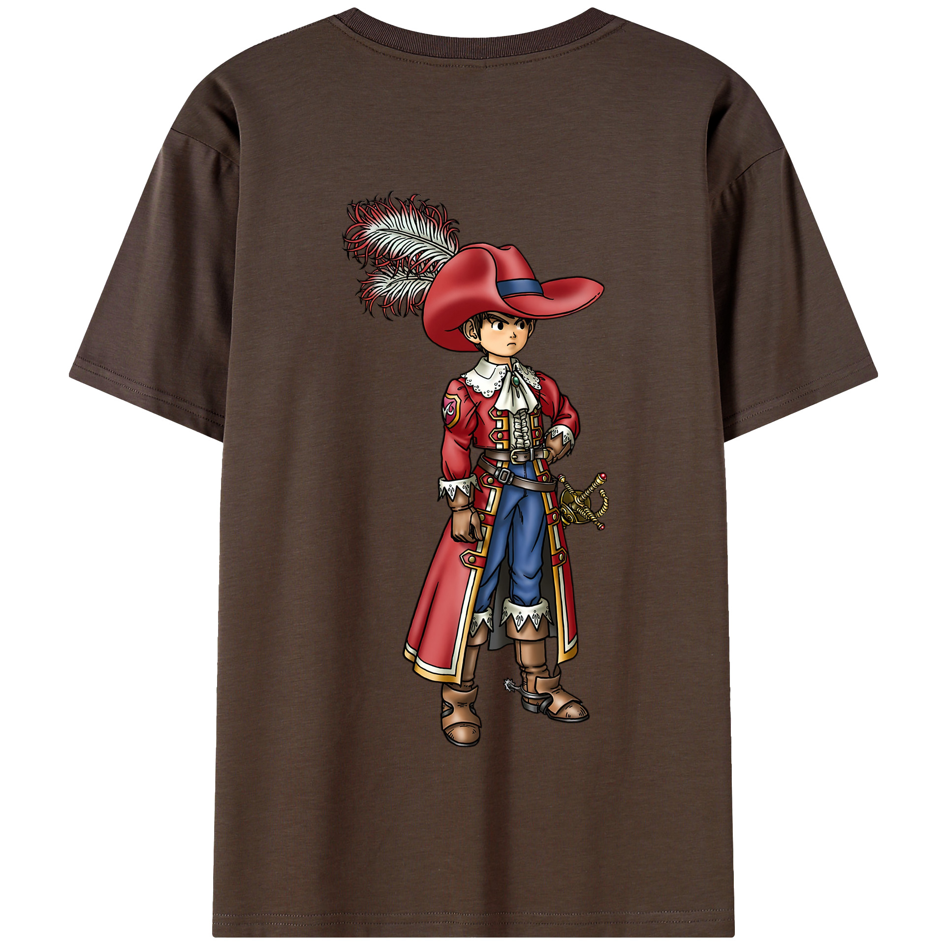 （画像用） ドラゴンクエスト Doragon Kuesuto Dragon Quest 綿100％半袖Tシャツ（背面プリント）