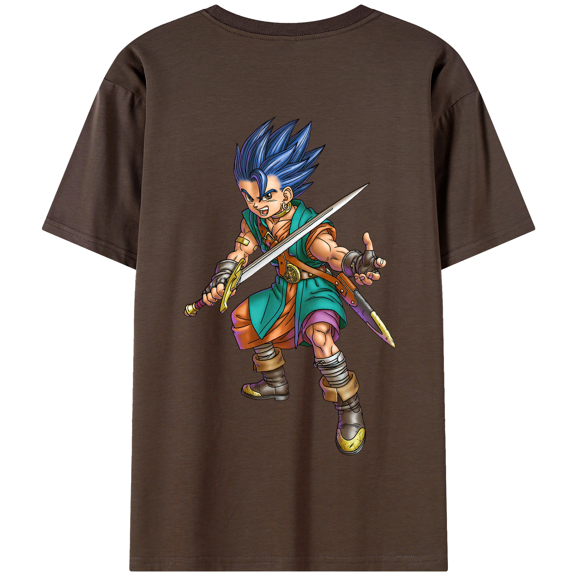 （画像用） ドラゴンクエスト Doragon Kuesuto Dragon Quest 綿100％半袖Tシャツ（背面プリント）