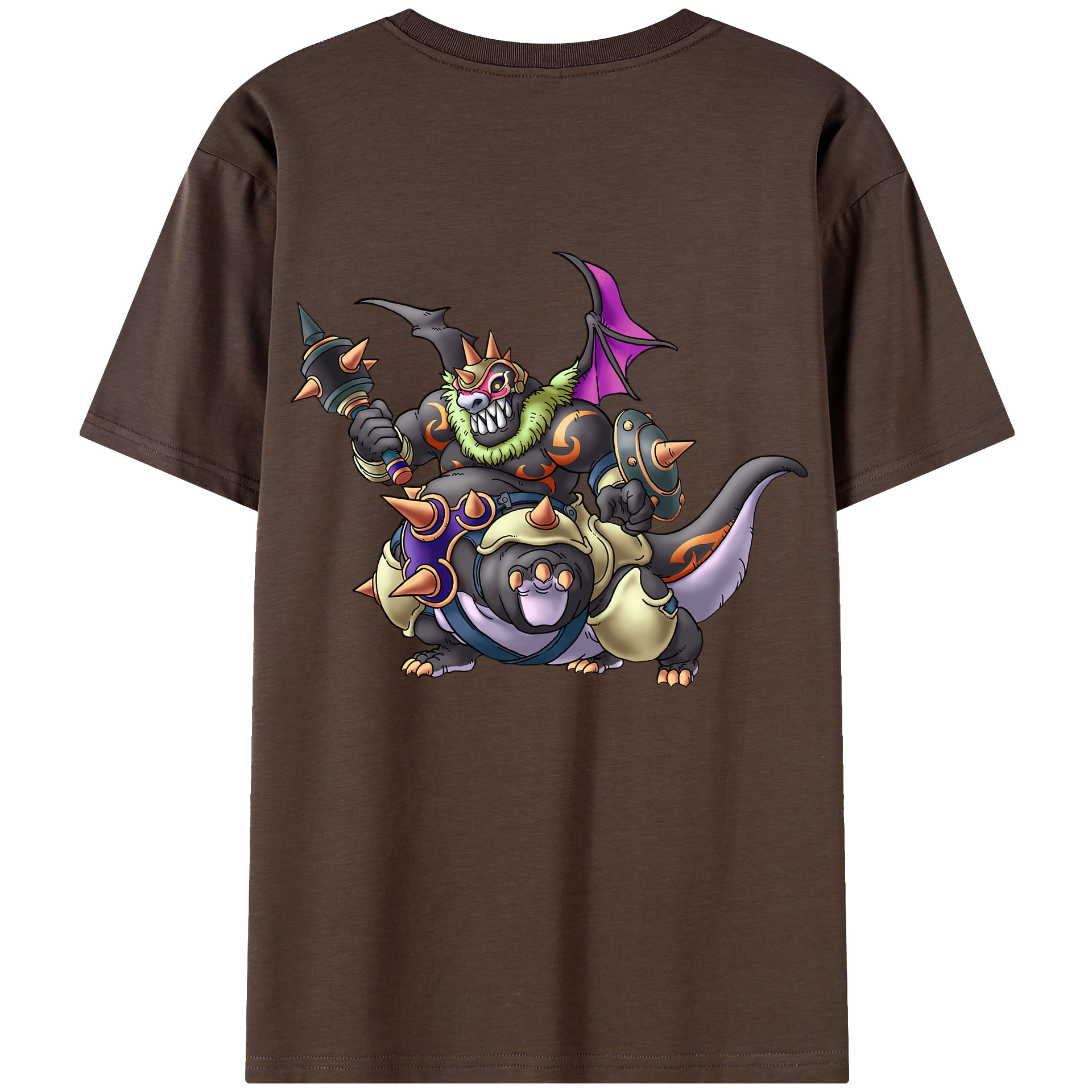 （画像用） ドラゴンクエスト Doragon Kuesuto Dragon Quest 綿100％半袖Tシャツ（背面プリント）