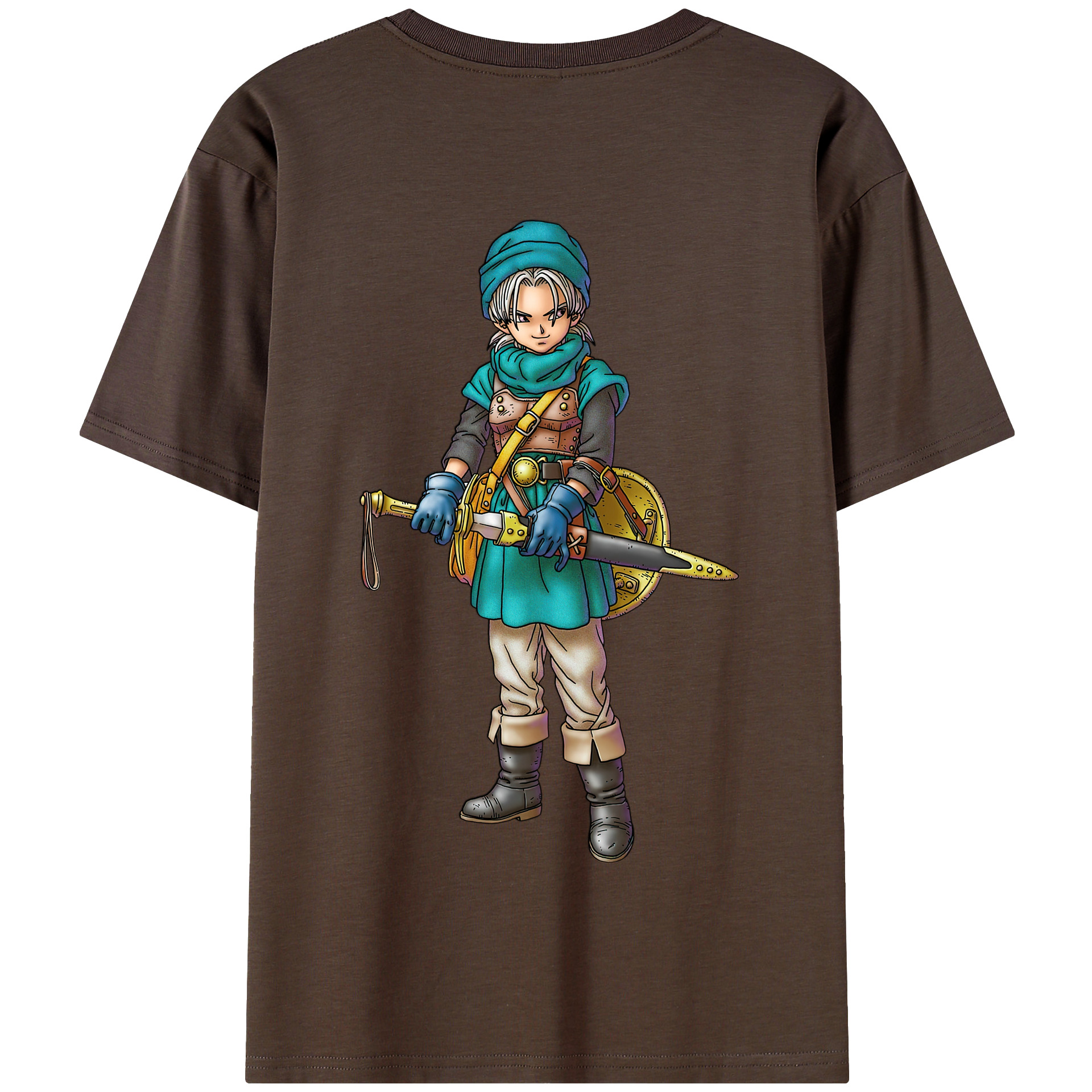 （画像用） ドラゴンクエスト Doragon Kuesuto Dragon Quest 綿100％半袖Tシャツ（背面プリント）