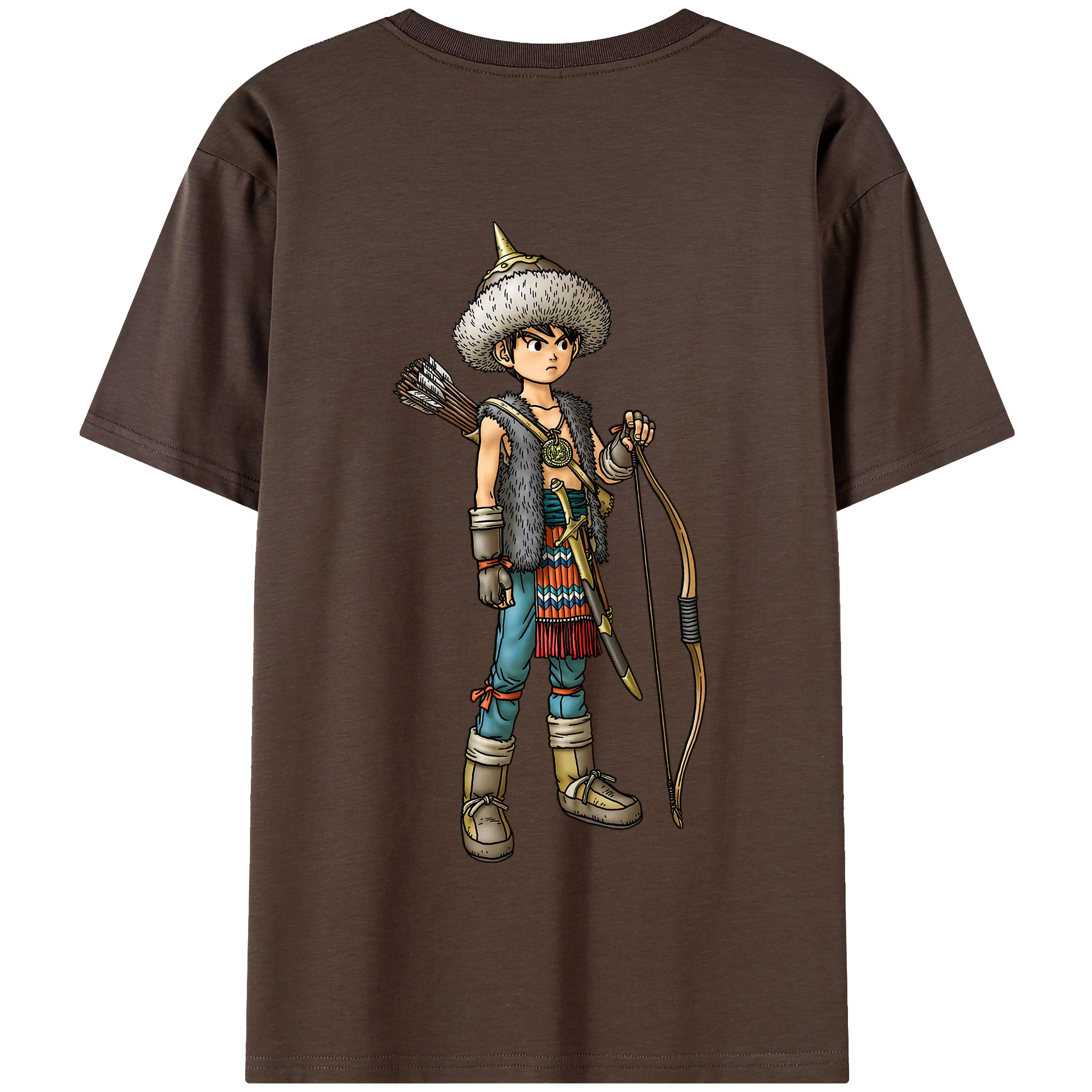 （画像用） ドラゴンクエスト Doragon Kuesuto Dragon Quest 綿100％半袖Tシャツ（背面プリント）