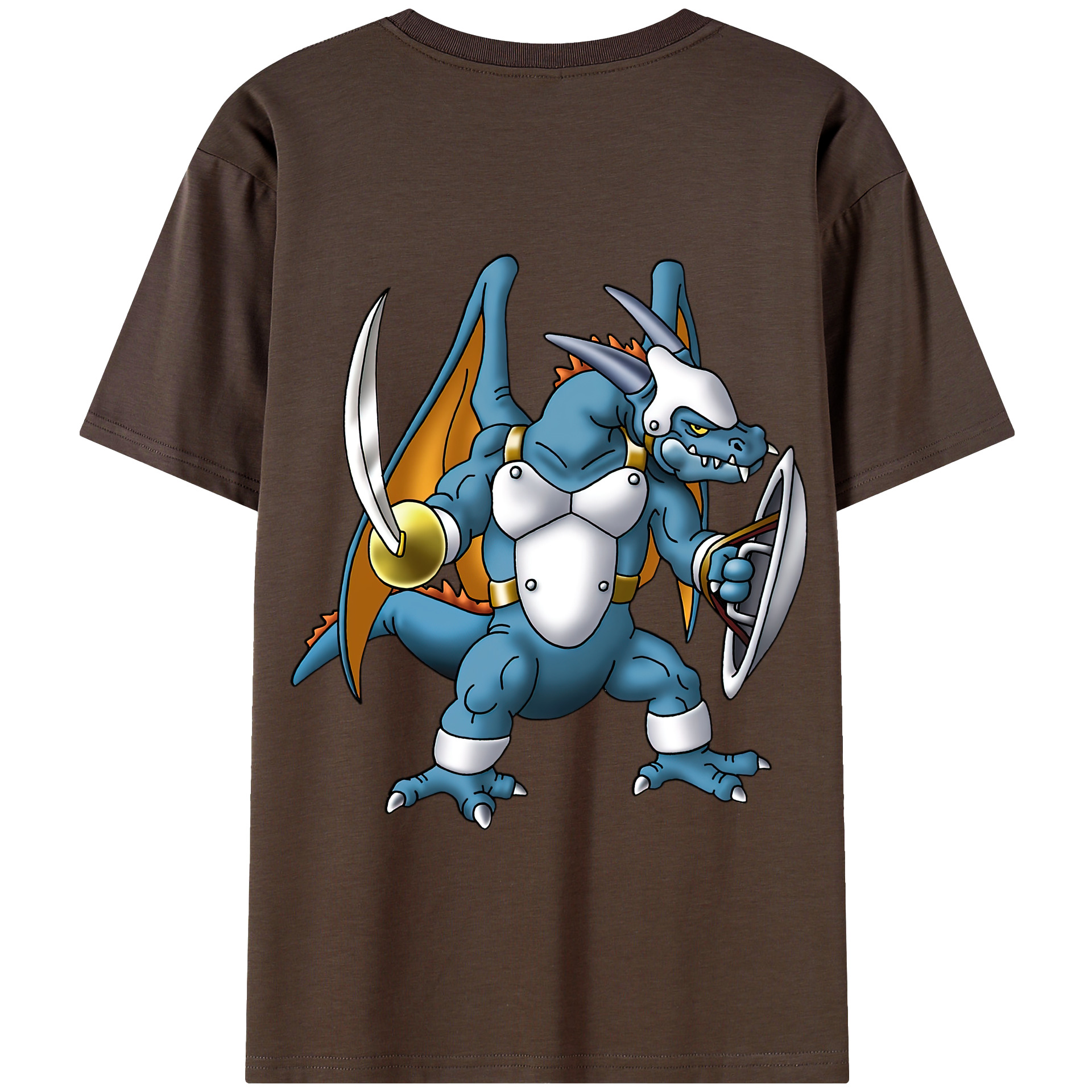 （画像用） ドラゴンクエスト Doragon Kuesuto Dragon Quest 綿100％半袖Tシャツ（背面プリント）
