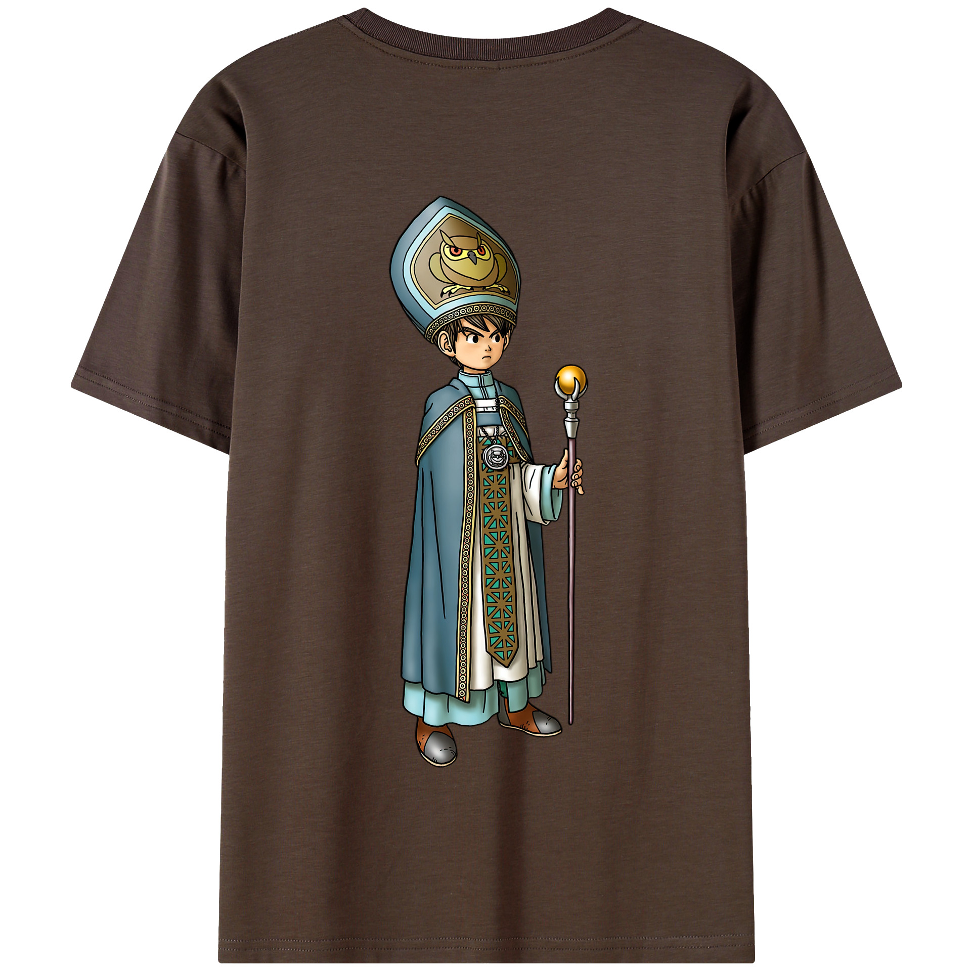 （画像用） ドラゴンクエスト Doragon Kuesuto Dragon Quest 綿100％半袖Tシャツ（背面プリント）