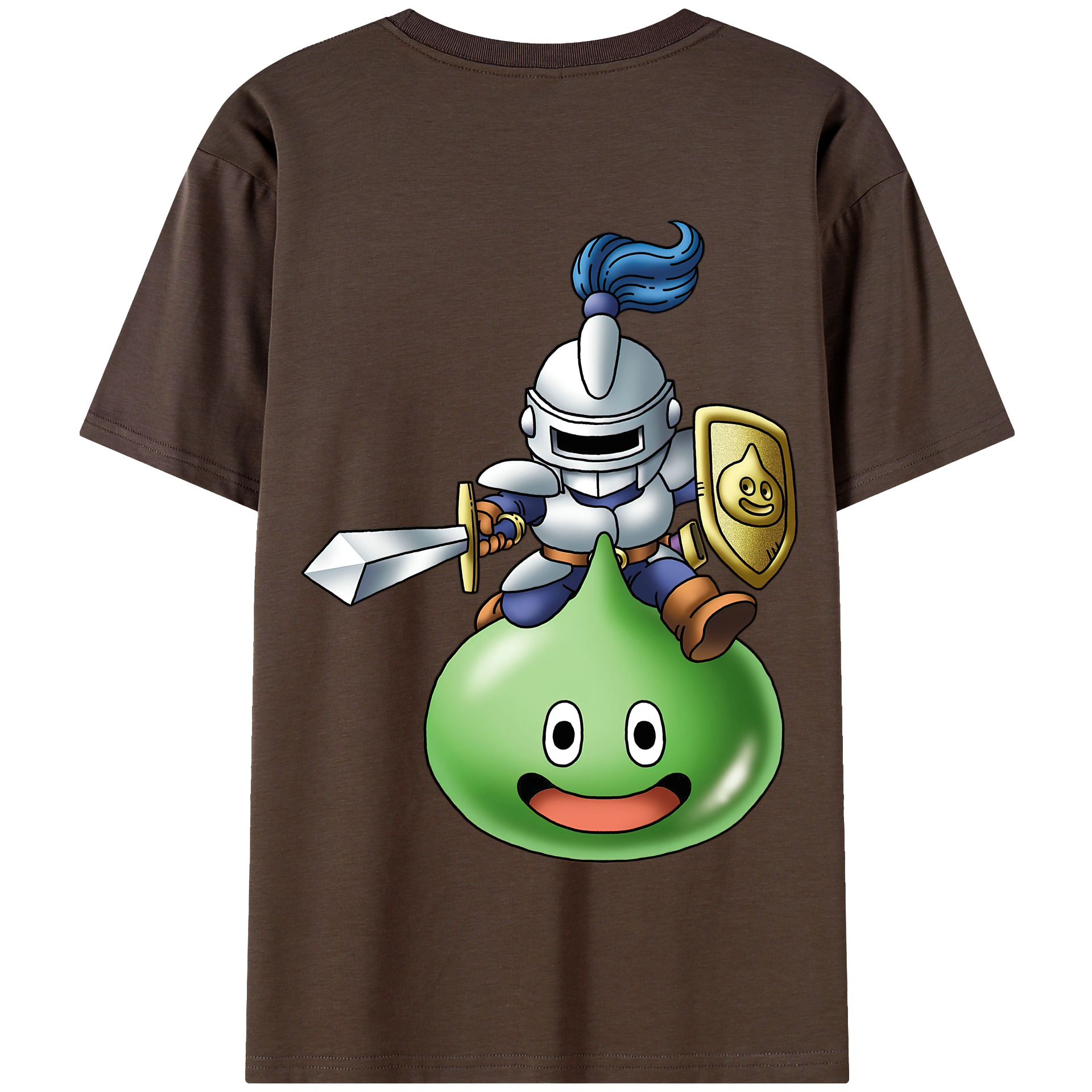 （画像用） ドラゴンクエスト Doragon Kuesuto Dragon Quest 綿100％半袖Tシャツ（背面プリント）