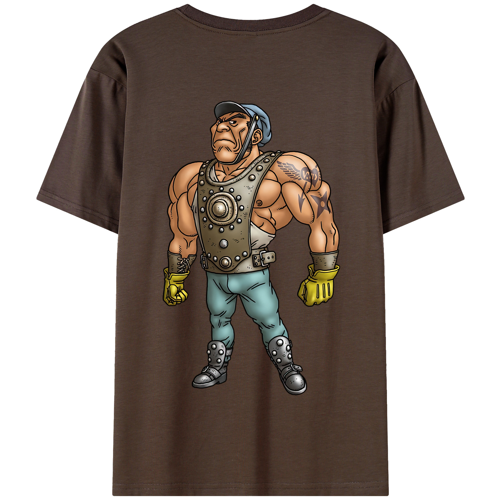 （画像用） ドラゴンクエスト Doragon Kuesuto Dragon Quest 綿100％半袖Tシャツ（背面プリント）
