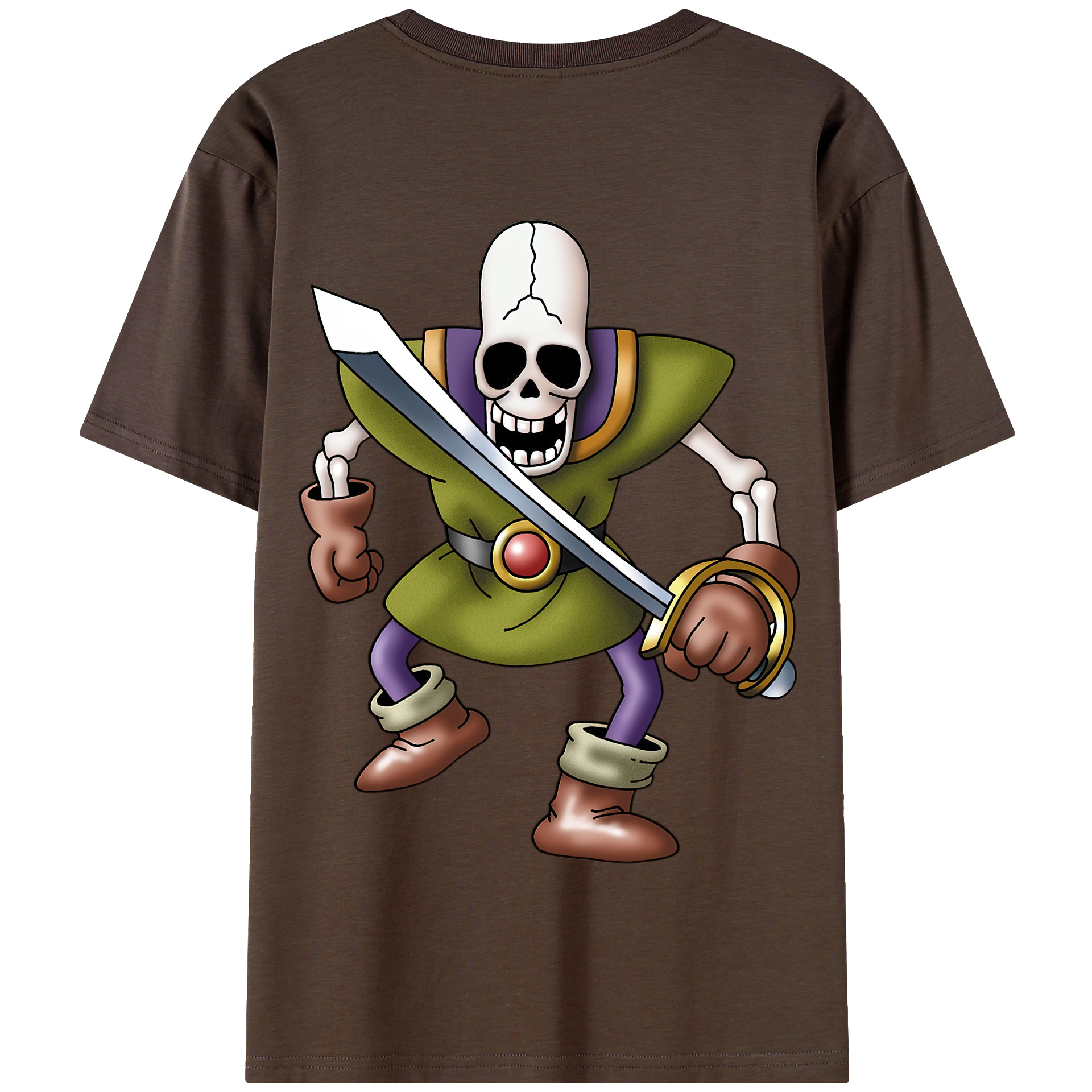 （画像用） ドラゴンクエスト Doragon Kuesuto Dragon Quest 綿100％半袖Tシャツ（背面プリント）