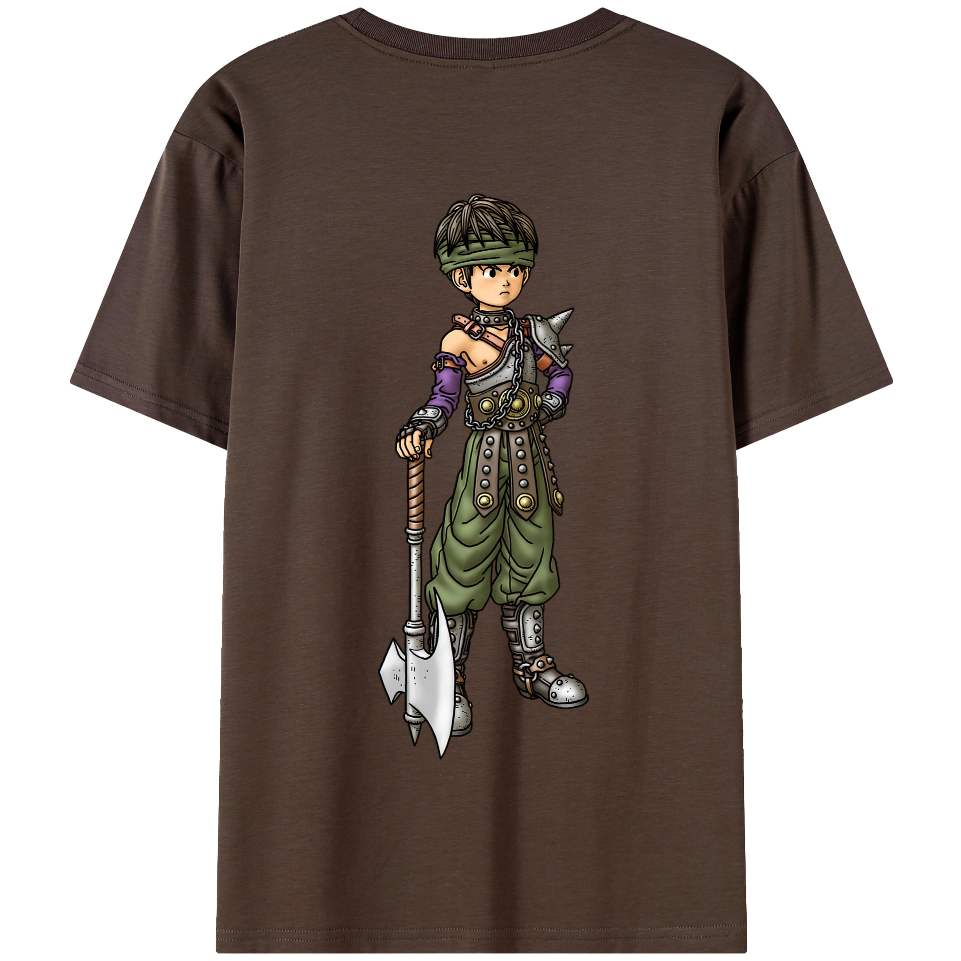 （画像用） ドラゴンクエスト Doragon Kuesuto Dragon Quest 綿100％半袖Tシャツ（背面プリント）