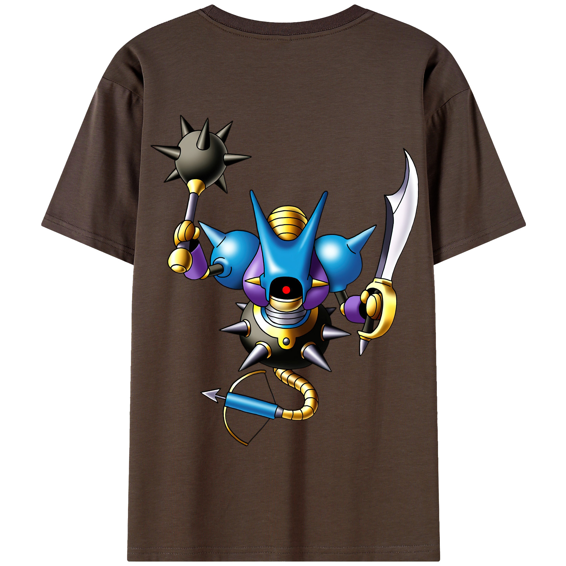 （画像用） ドラゴンクエスト Doragon Kuesuto Dragon Quest 綿100％半袖Tシャツ（背面プリント）