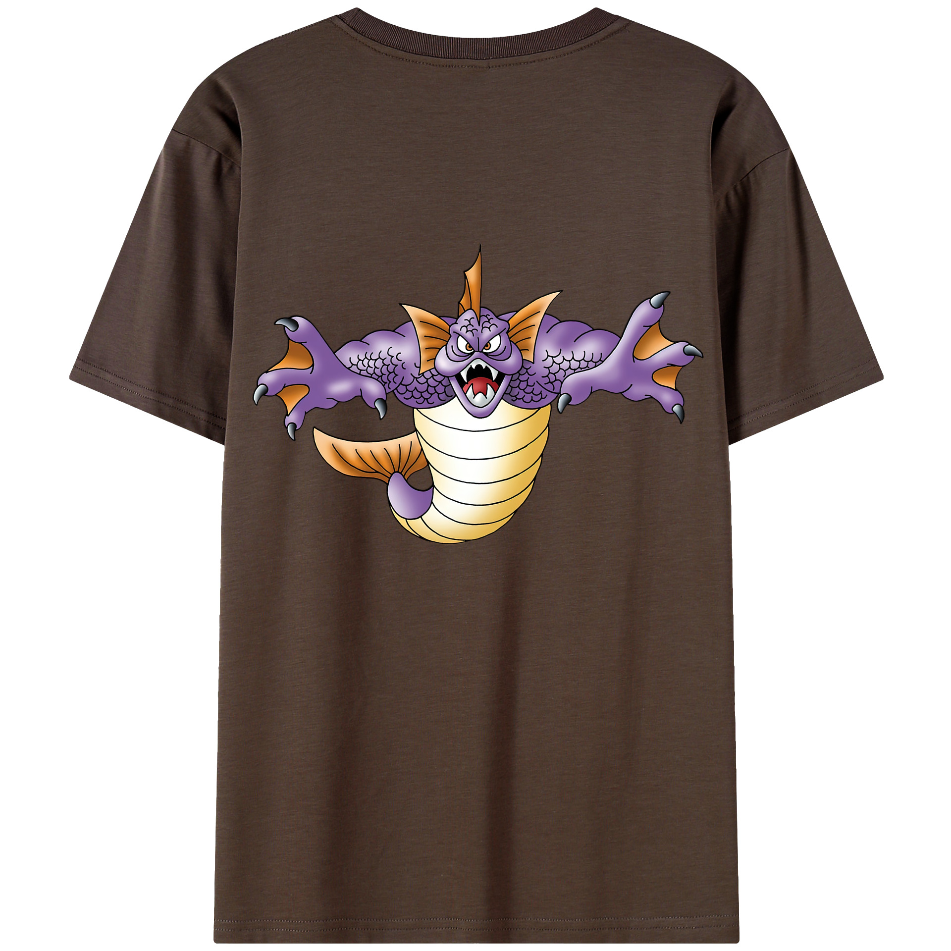 （画像用） ドラゴンクエスト Doragon Kuesuto Dragon Quest 綿100％半袖Tシャツ（背面プリント）