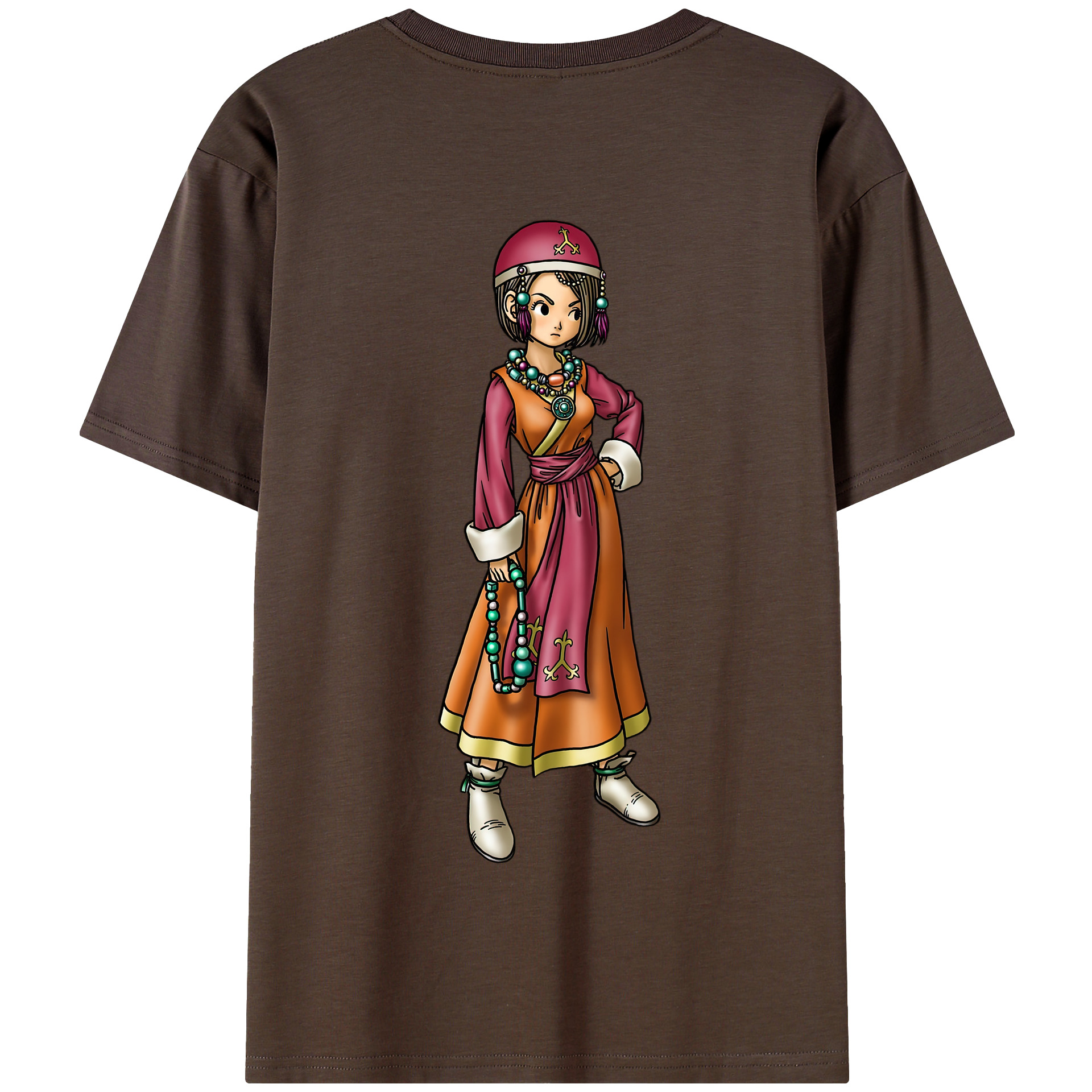（画像用） ドラゴンクエスト Doragon Kuesuto Dragon Quest 綿100％半袖Tシャツ（背面プリント）