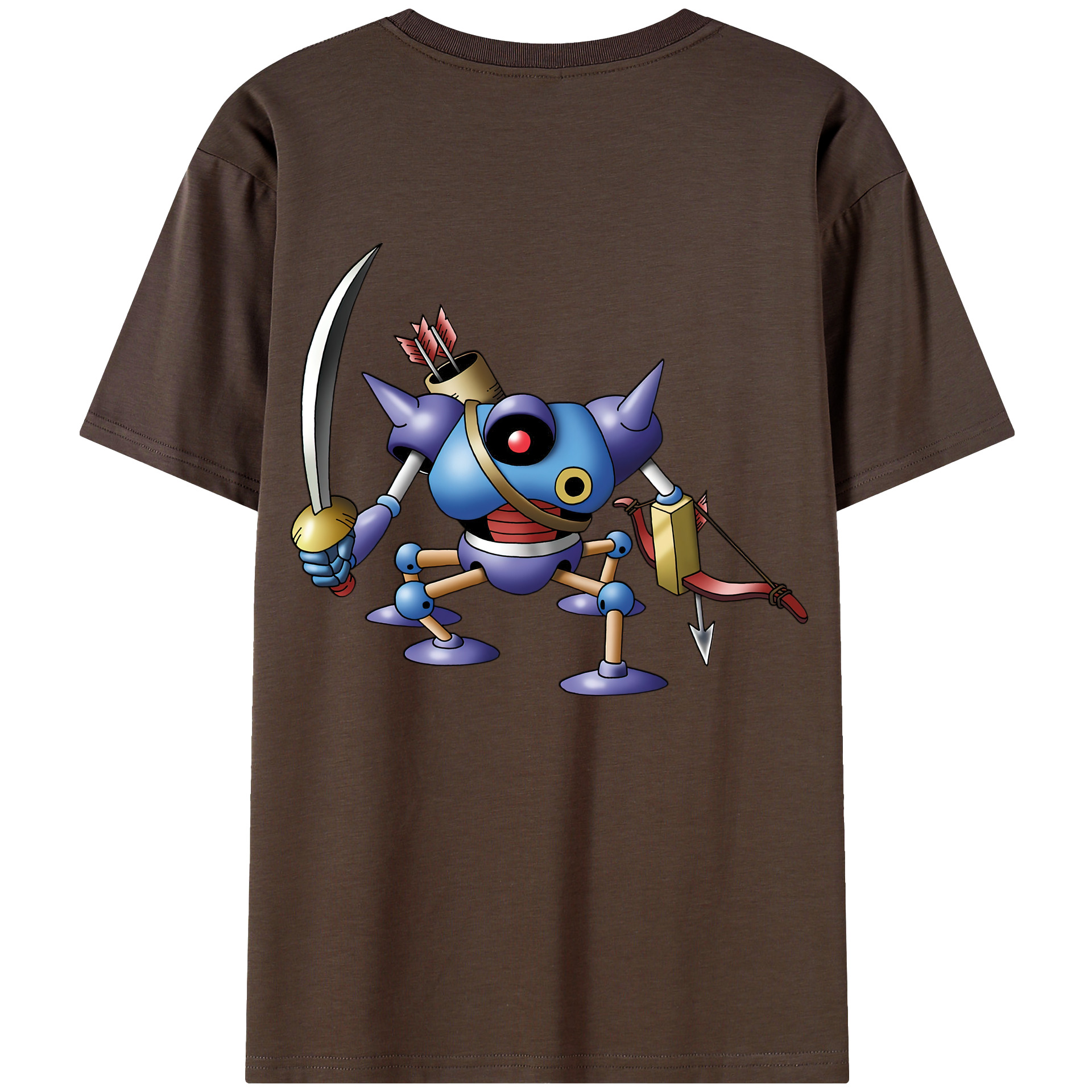 （画像用） ドラゴンクエスト Doragon Kuesuto Dragon Quest 綿100％半袖Tシャツ（背面プリント）