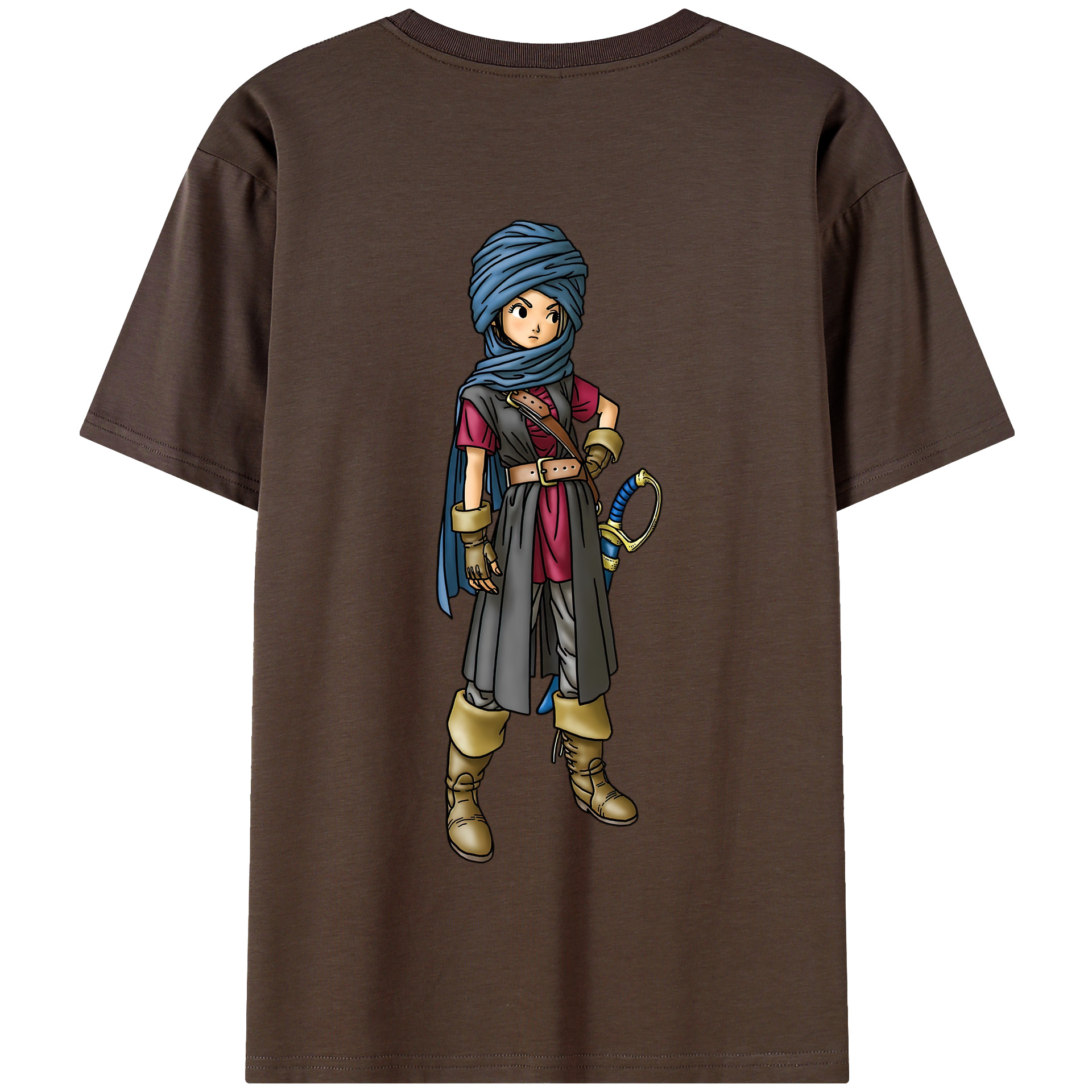 （画像用） ドラゴンクエスト Doragon Kuesuto Dragon Quest 綿100％半袖Tシャツ（背面プリント）