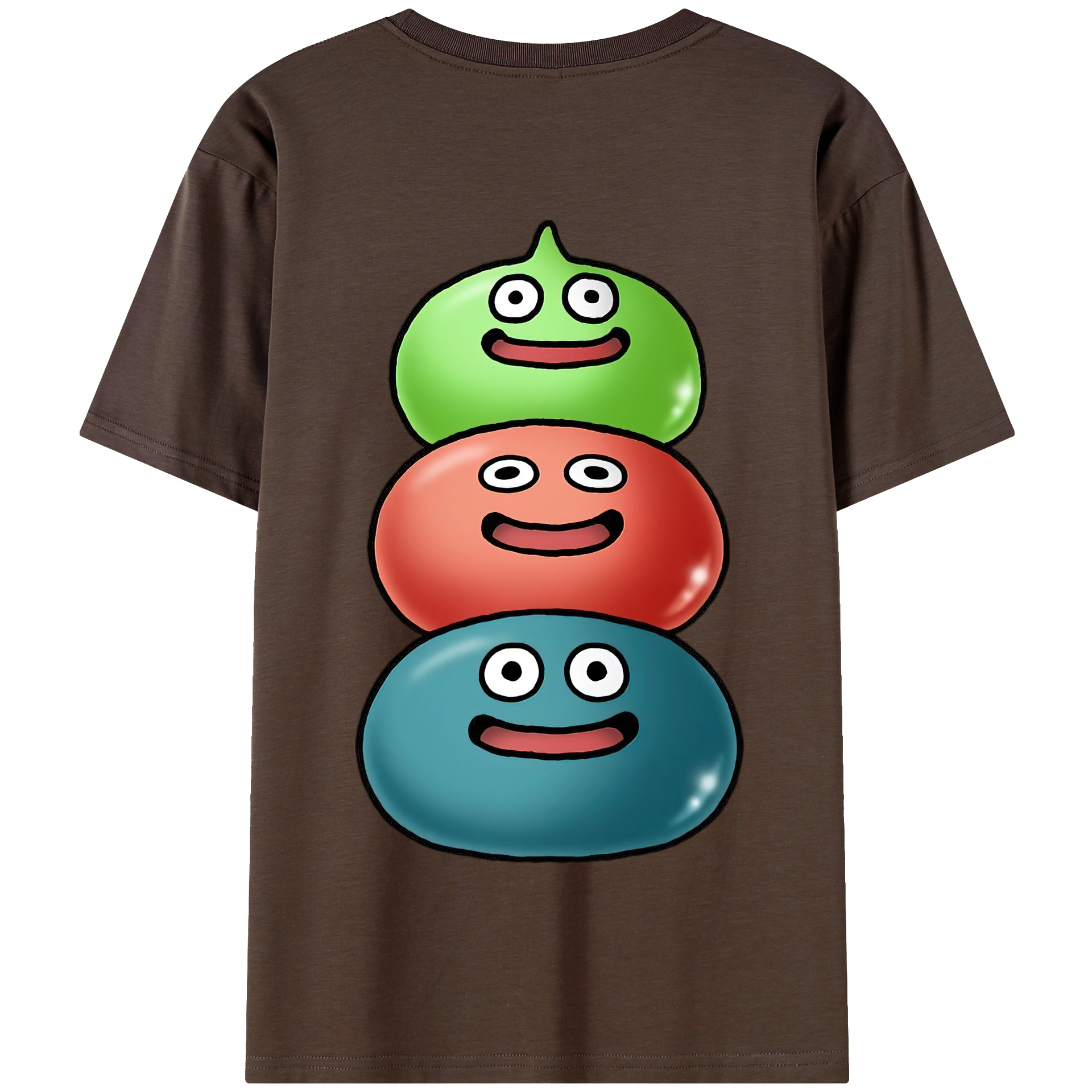 （画像用） ドラゴンクエスト Doragon Kuesuto Dragon Quest 綿100％半袖Tシャツ（背面プリント）