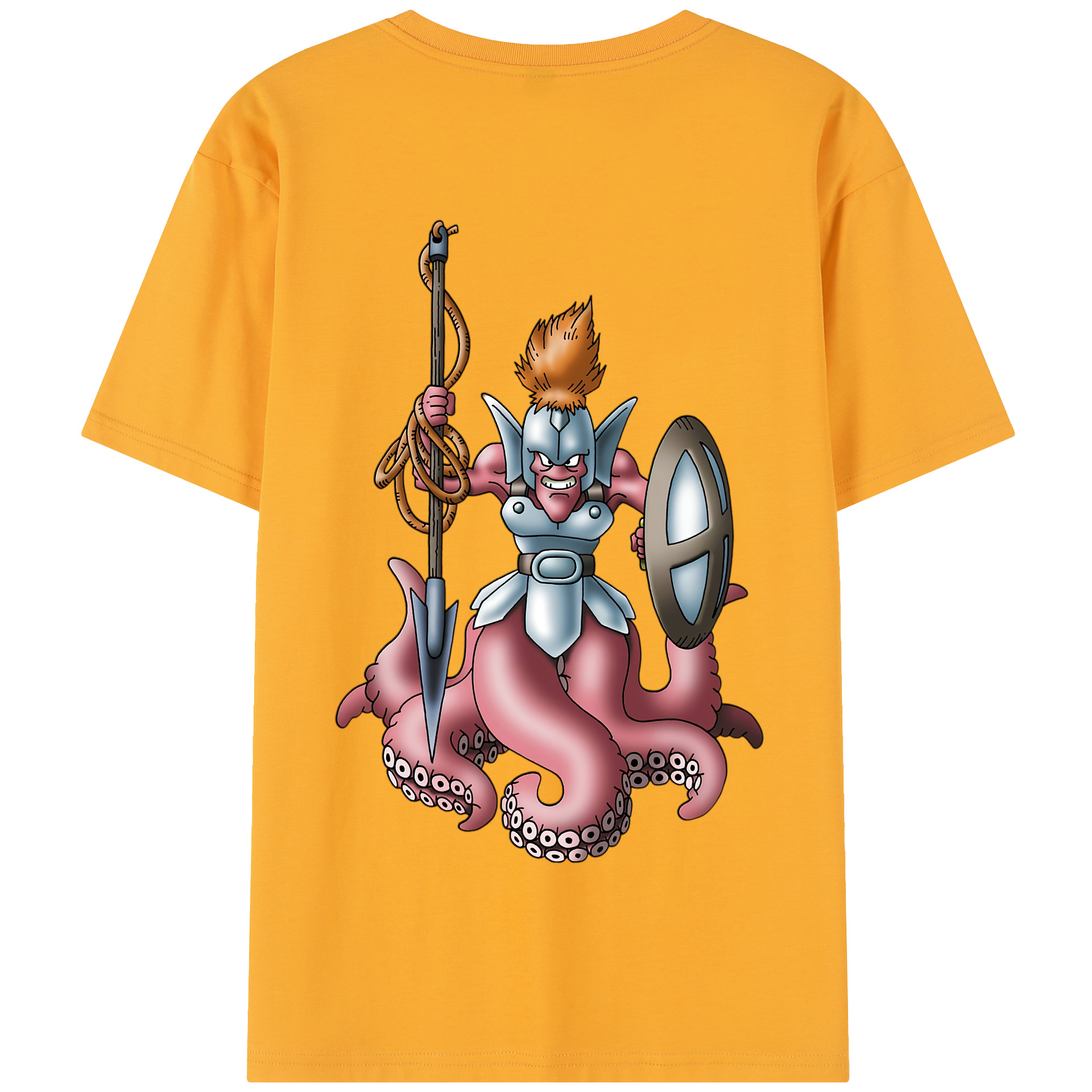 （画像用） ドラゴンクエスト Doragon Kuesuto Dragon Quest 綿100％半袖Tシャツ（背面プリント）