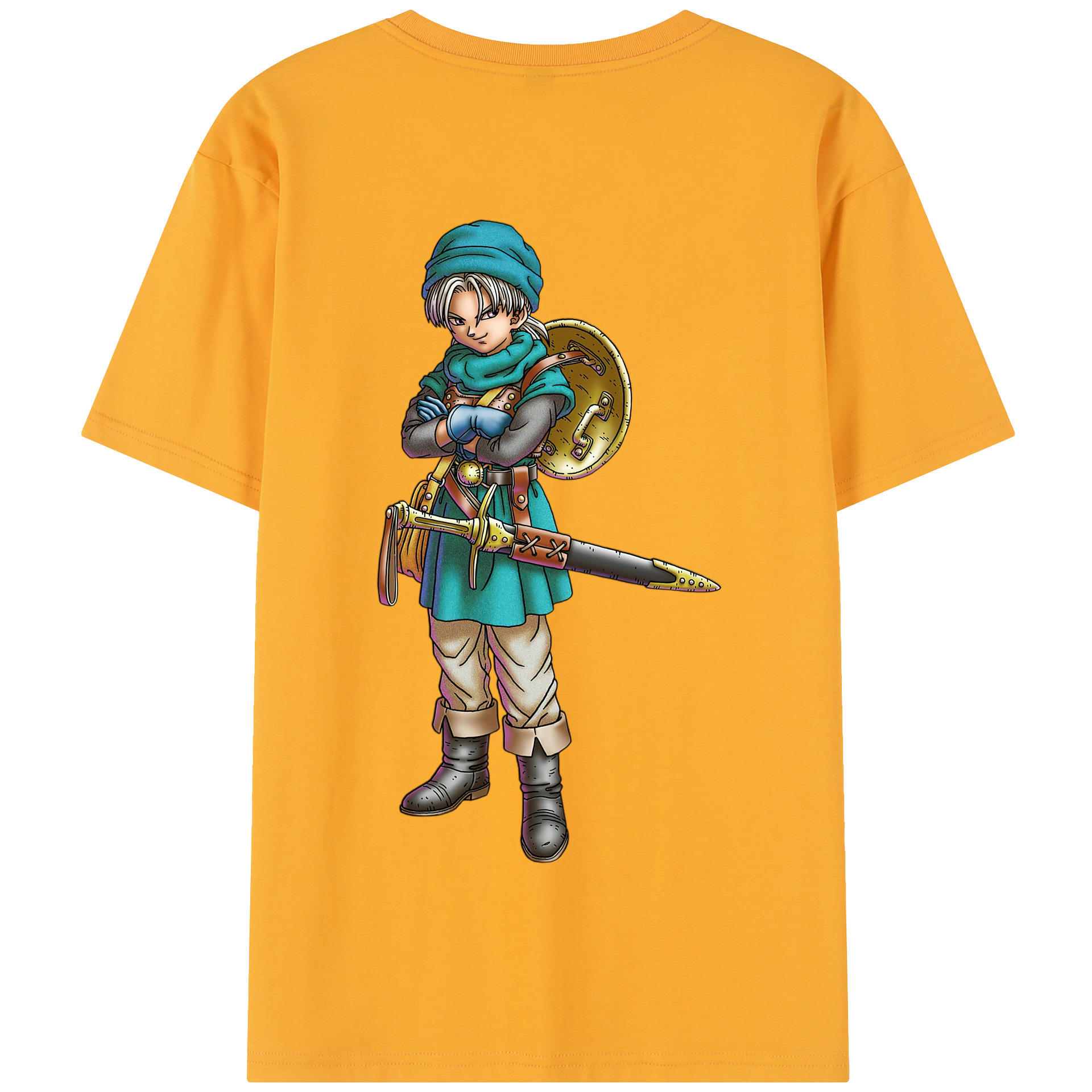 （画像用） ドラゴンクエスト Doragon Kuesuto Dragon Quest 綿100％半袖Tシャツ（背面プリント）
