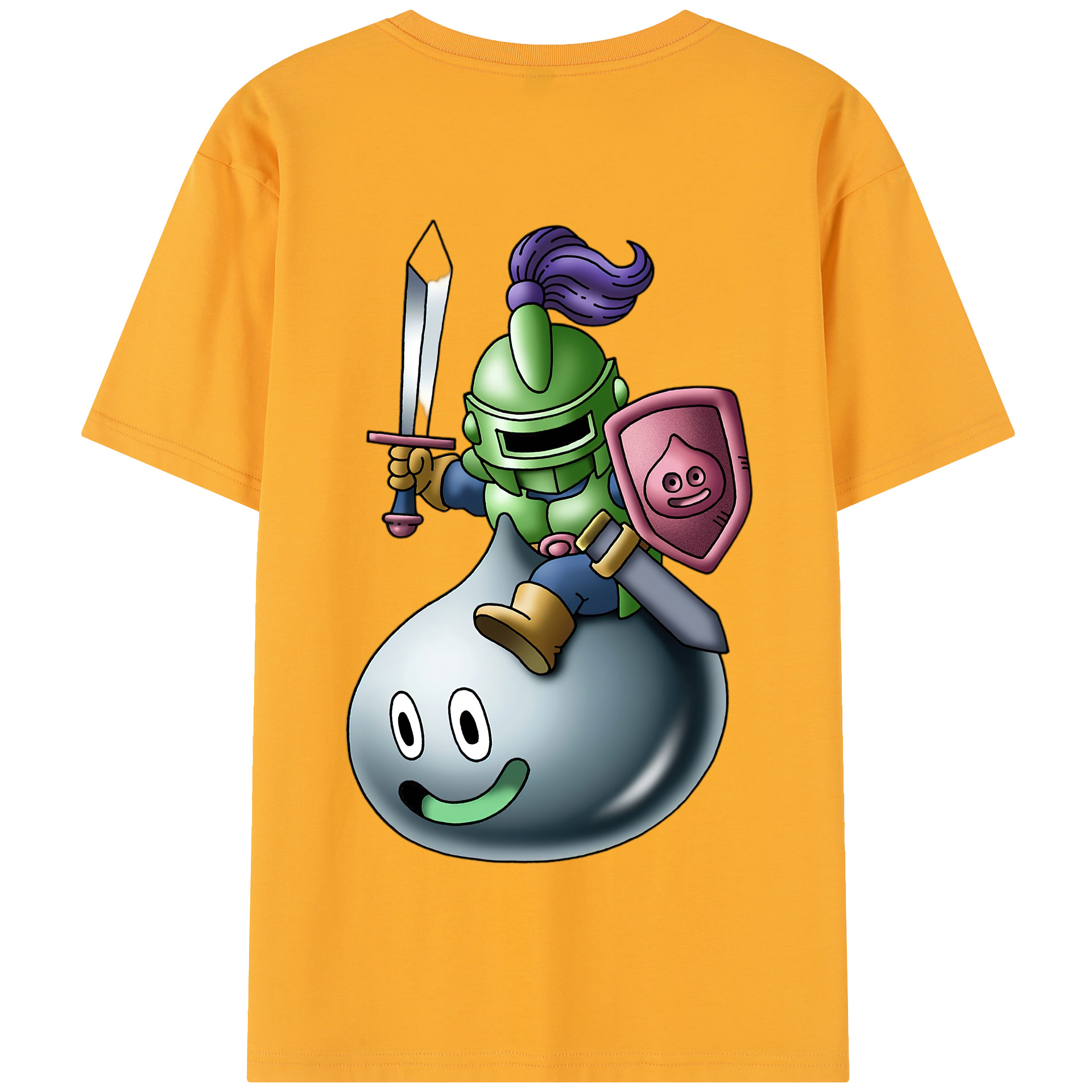 （画像用） ドラゴンクエスト Doragon Kuesuto Dragon Quest 綿100％半袖Tシャツ（背面プリント）