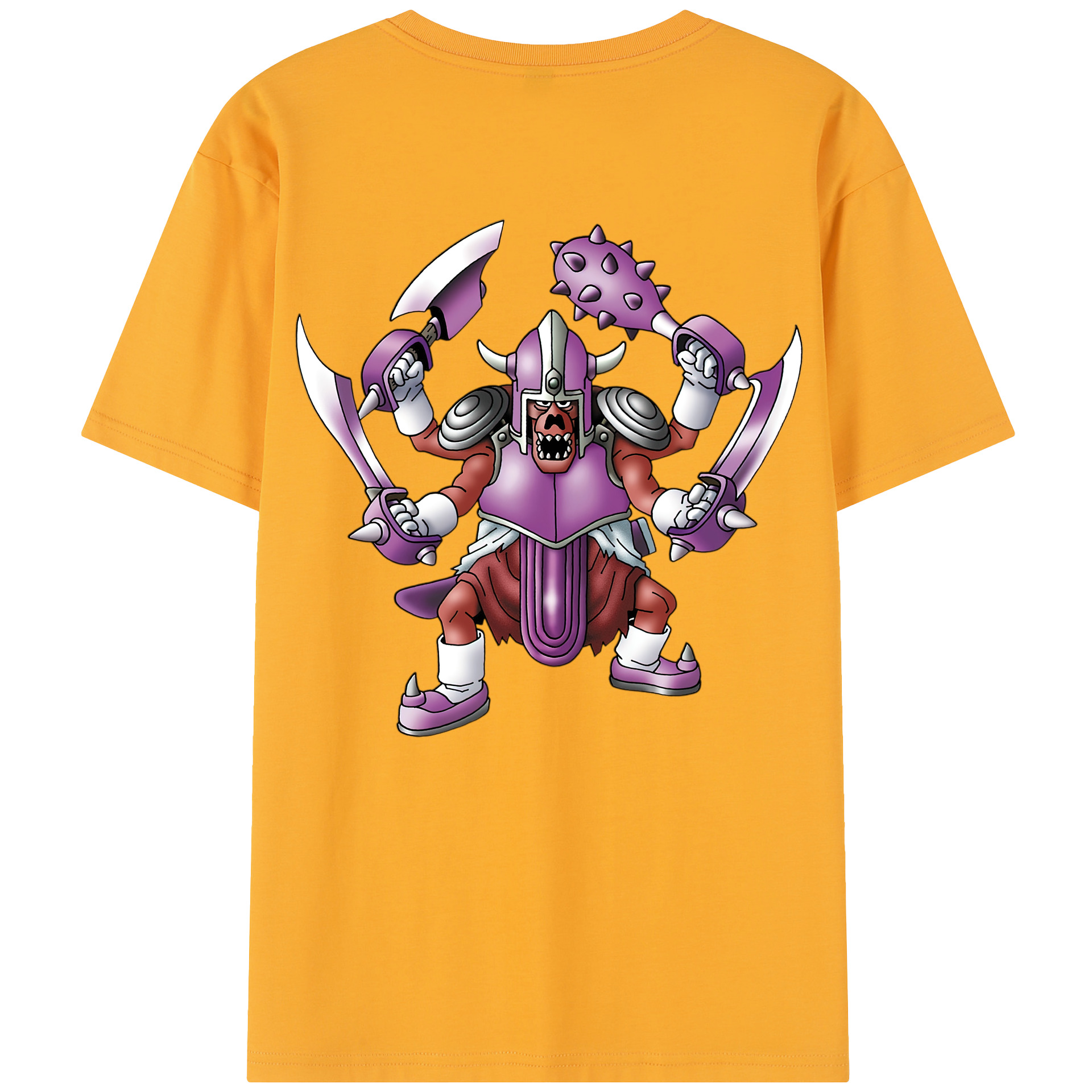 （画像用） ドラゴンクエスト Doragon Kuesuto Dragon Quest 綿100％半袖Tシャツ（背面プリント）