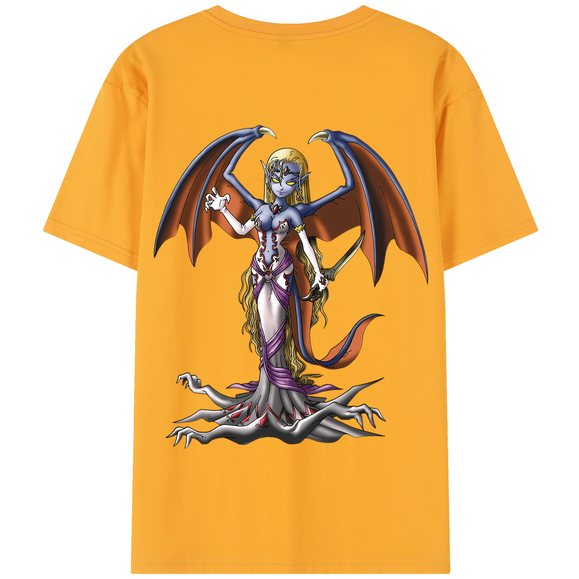 （画像用） ドラゴンクエスト Doragon Kuesuto Dragon Quest 綿100％半袖Tシャツ（背面プリント）