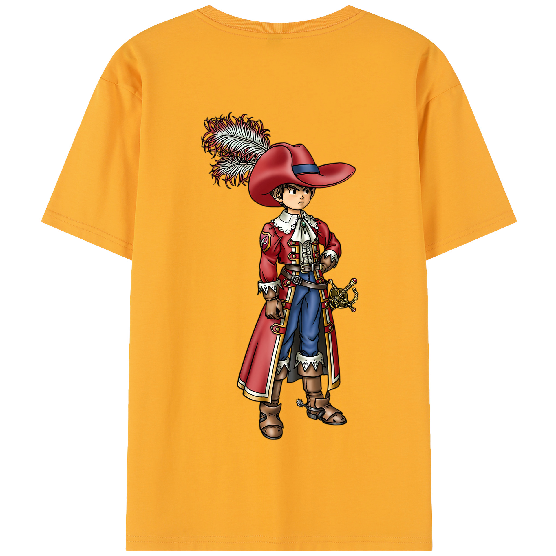 （画像用） ドラゴンクエスト Doragon Kuesuto Dragon Quest 綿100％半袖Tシャツ（背面プリント）