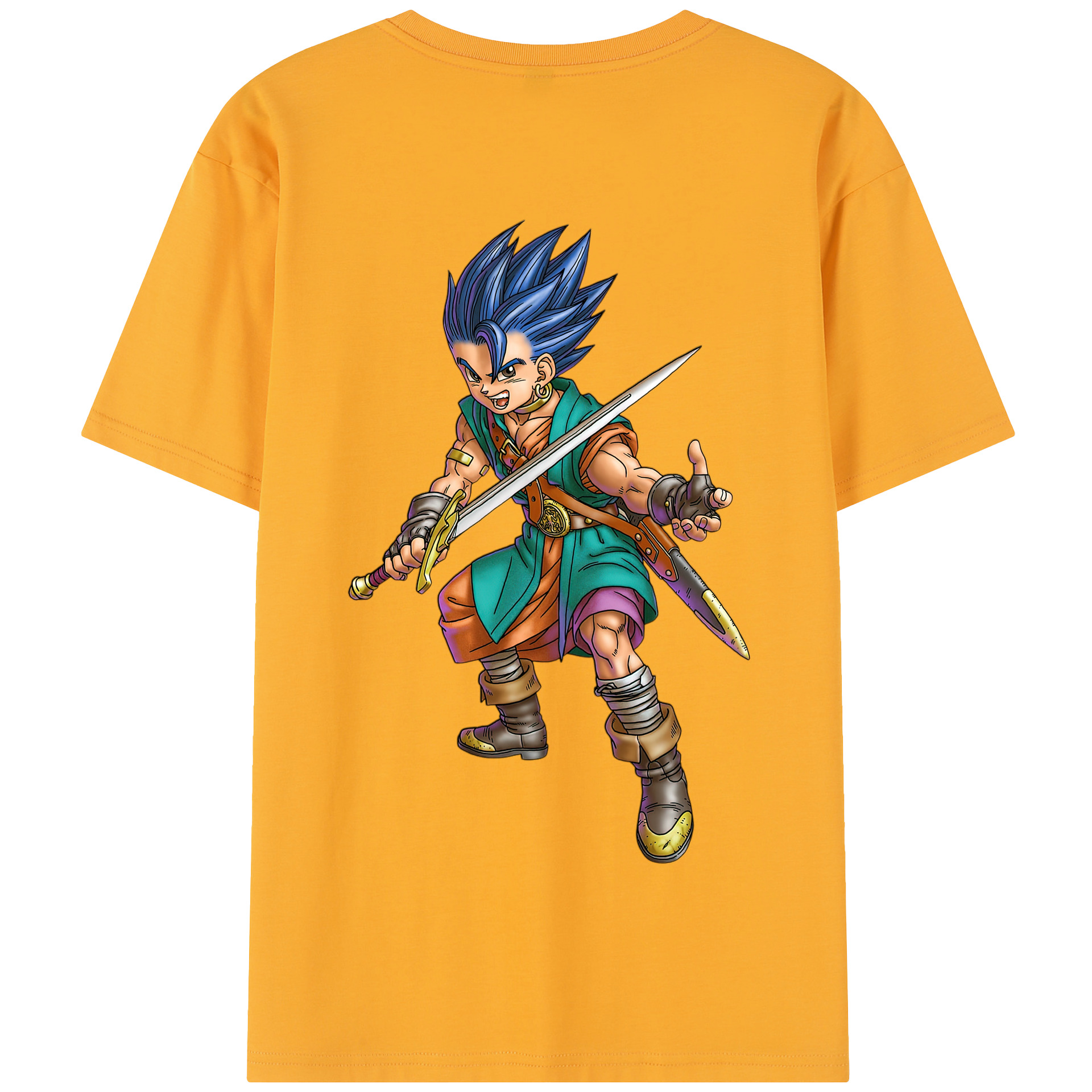 （画像用） ドラゴンクエスト Doragon Kuesuto Dragon Quest 綿100％半袖Tシャツ（背面プリント）