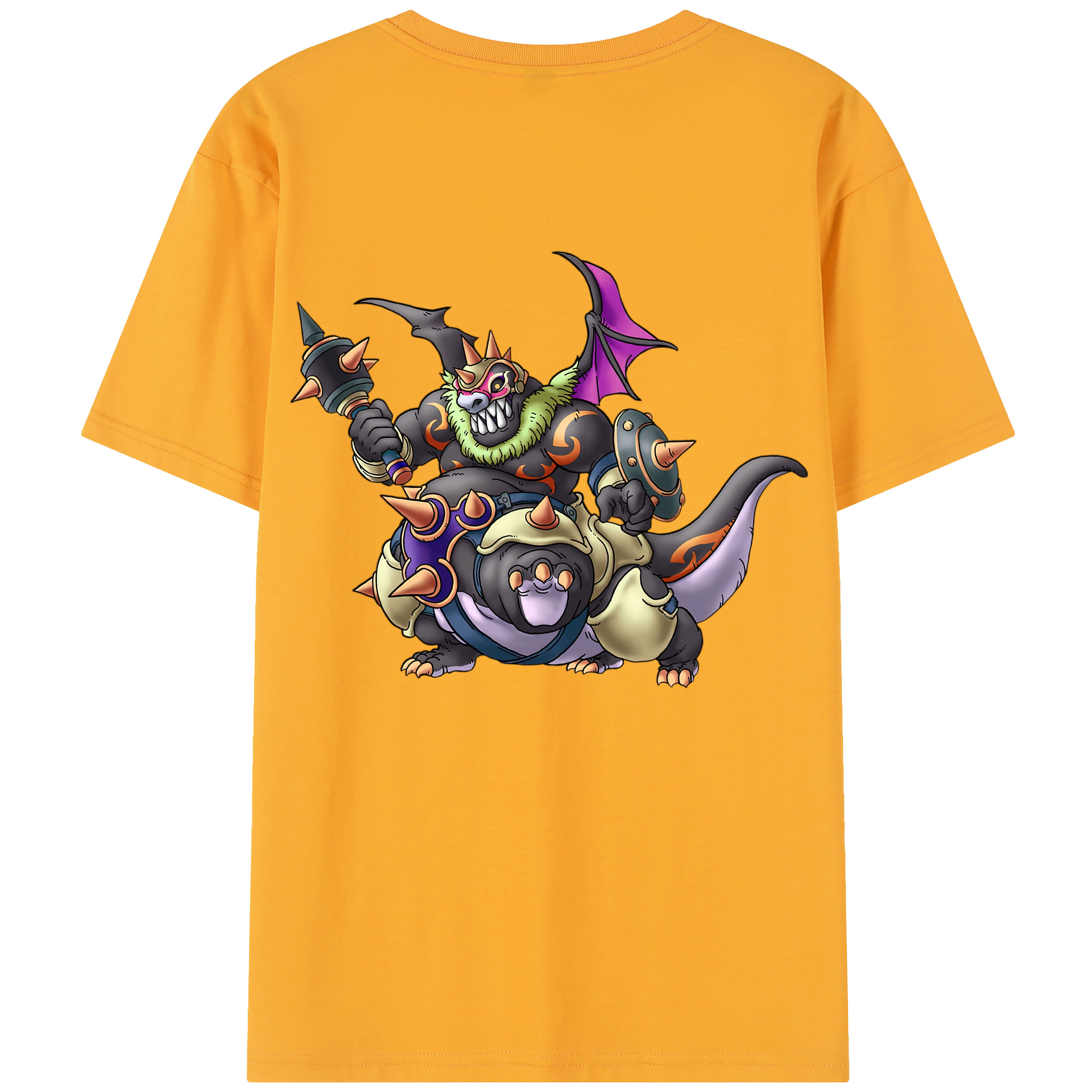 （画像用） ドラゴンクエスト Doragon Kuesuto Dragon Quest 綿100％半袖Tシャツ（背面プリント）
