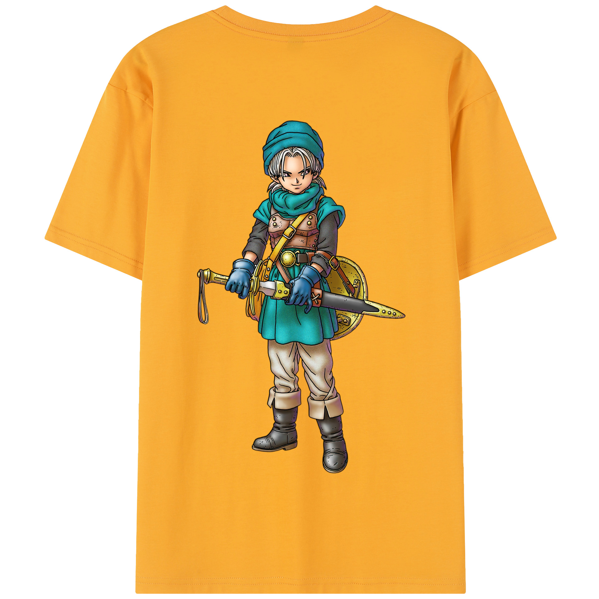 （画像用） ドラゴンクエスト Doragon Kuesuto Dragon Quest 綿100％半袖Tシャツ（背面プリント）
