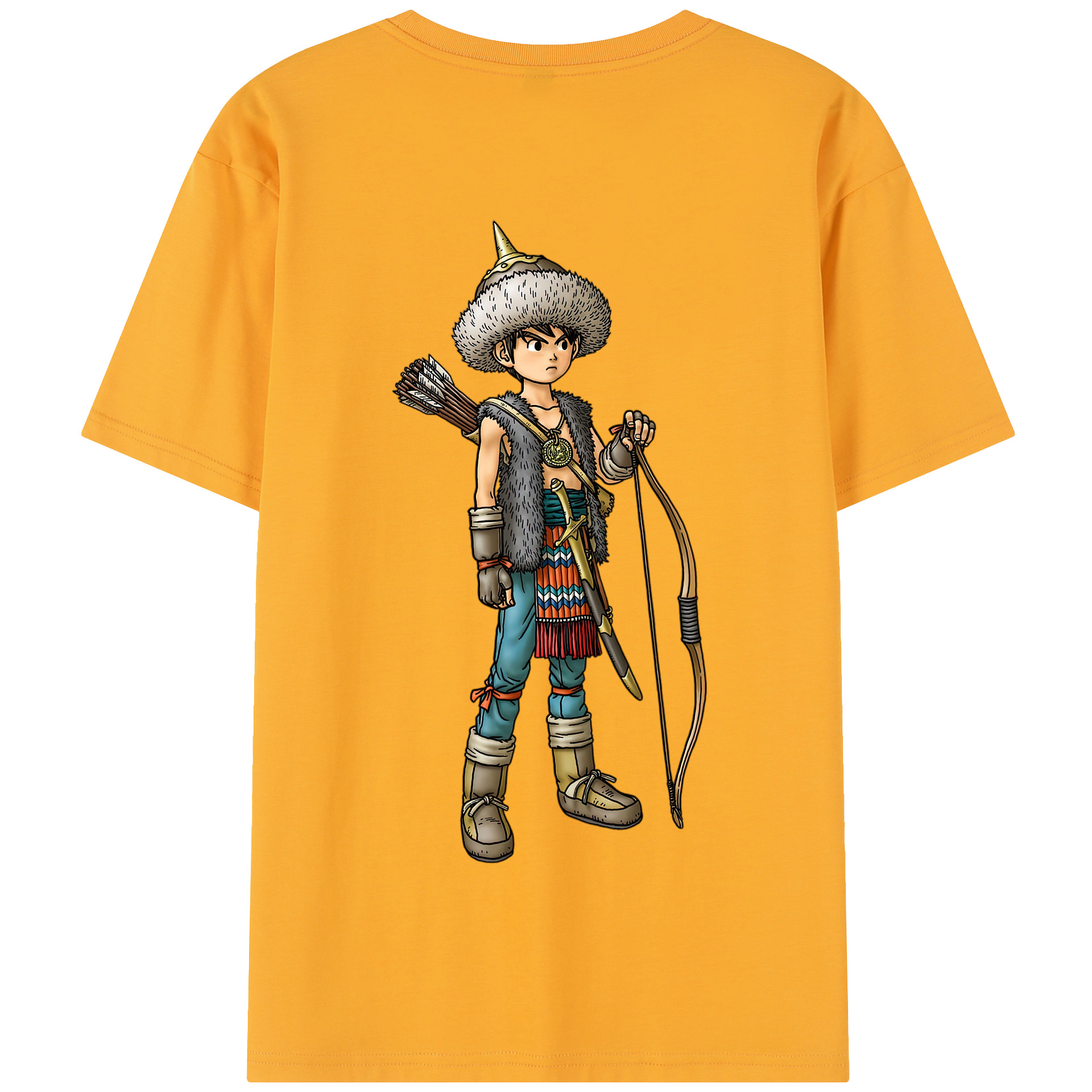 （画像用） ドラゴンクエスト Doragon Kuesuto Dragon Quest 綿100％半袖Tシャツ（背面プリント）