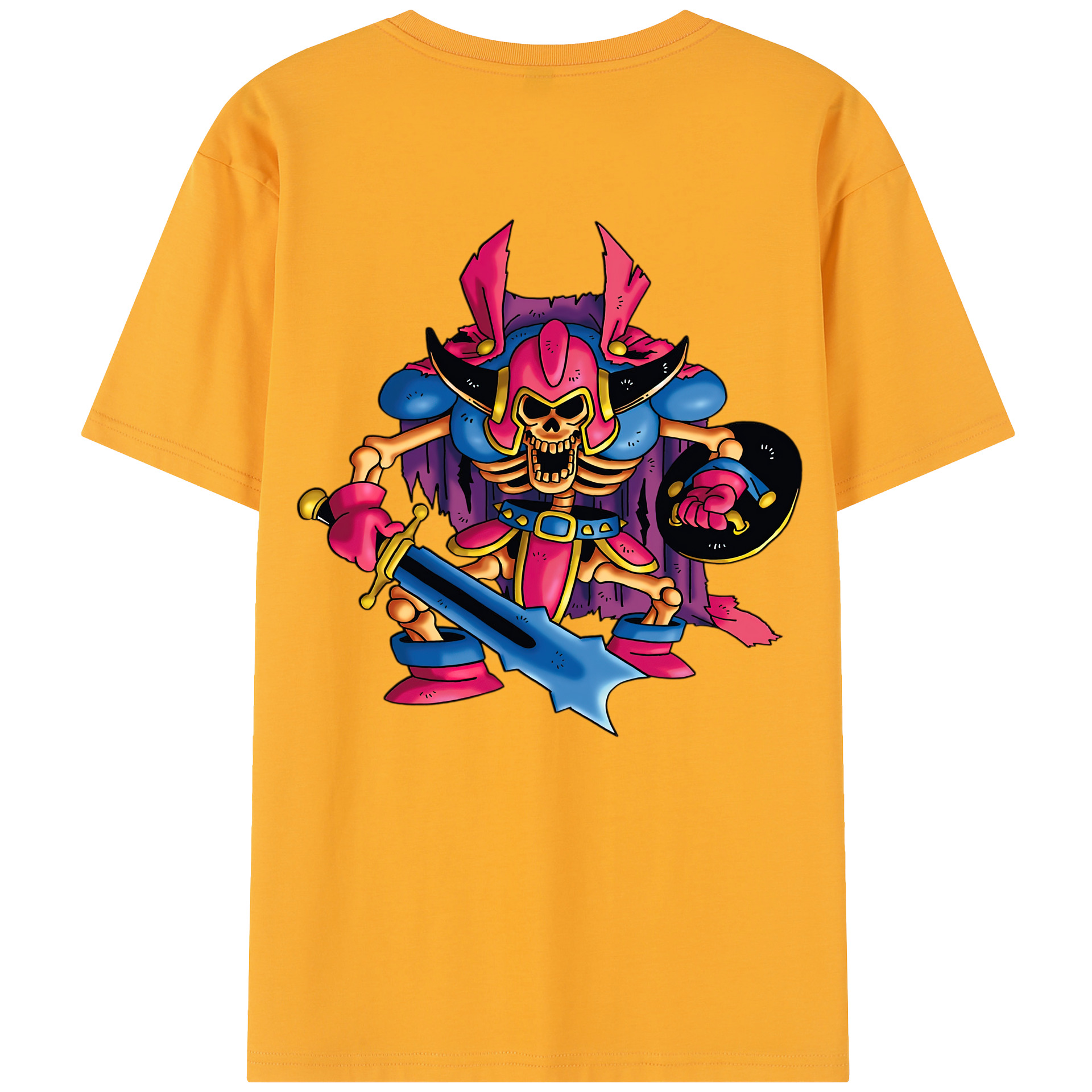 （画像用） ドラゴンクエスト Doragon Kuesuto Dragon Quest 綿100％半袖Tシャツ（背面プリント）