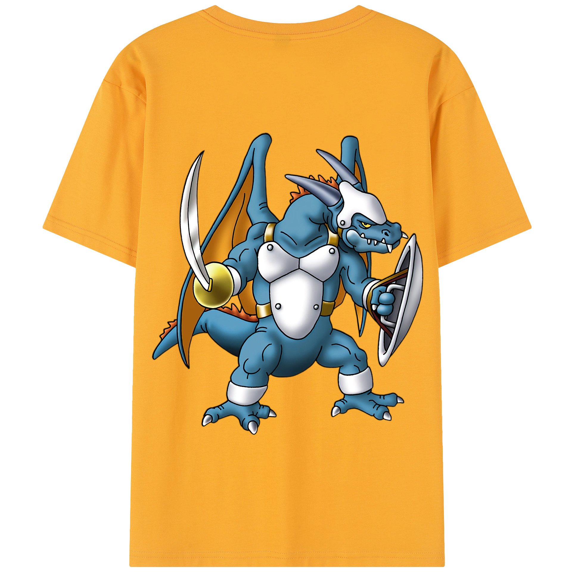 （画像用） ドラゴンクエスト Doragon Kuesuto Dragon Quest 綿100％半袖Tシャツ（背面プリント）