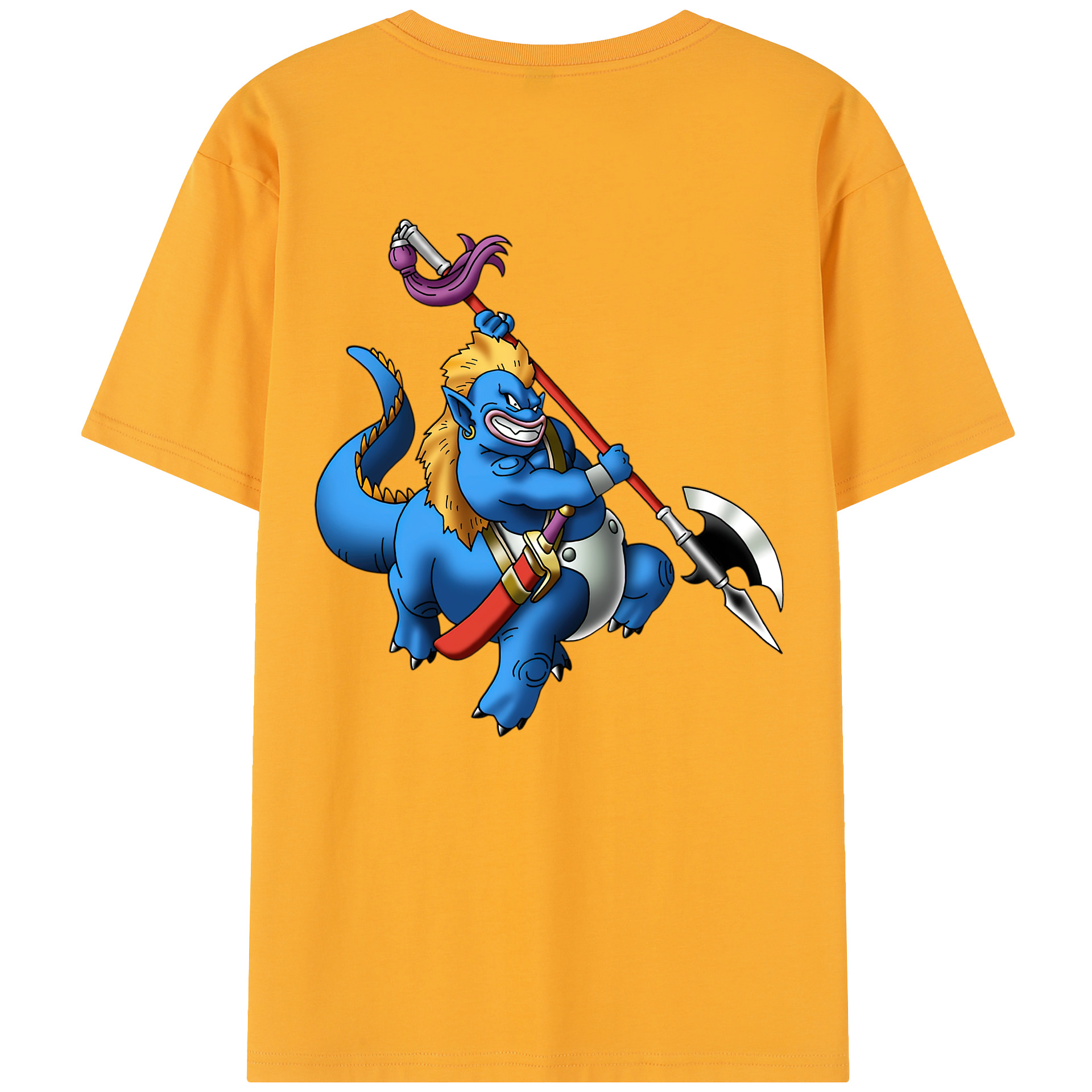 （画像用） ドラゴンクエスト Doragon Kuesuto Dragon Quest 綿100％半袖Tシャツ（背面プリント）