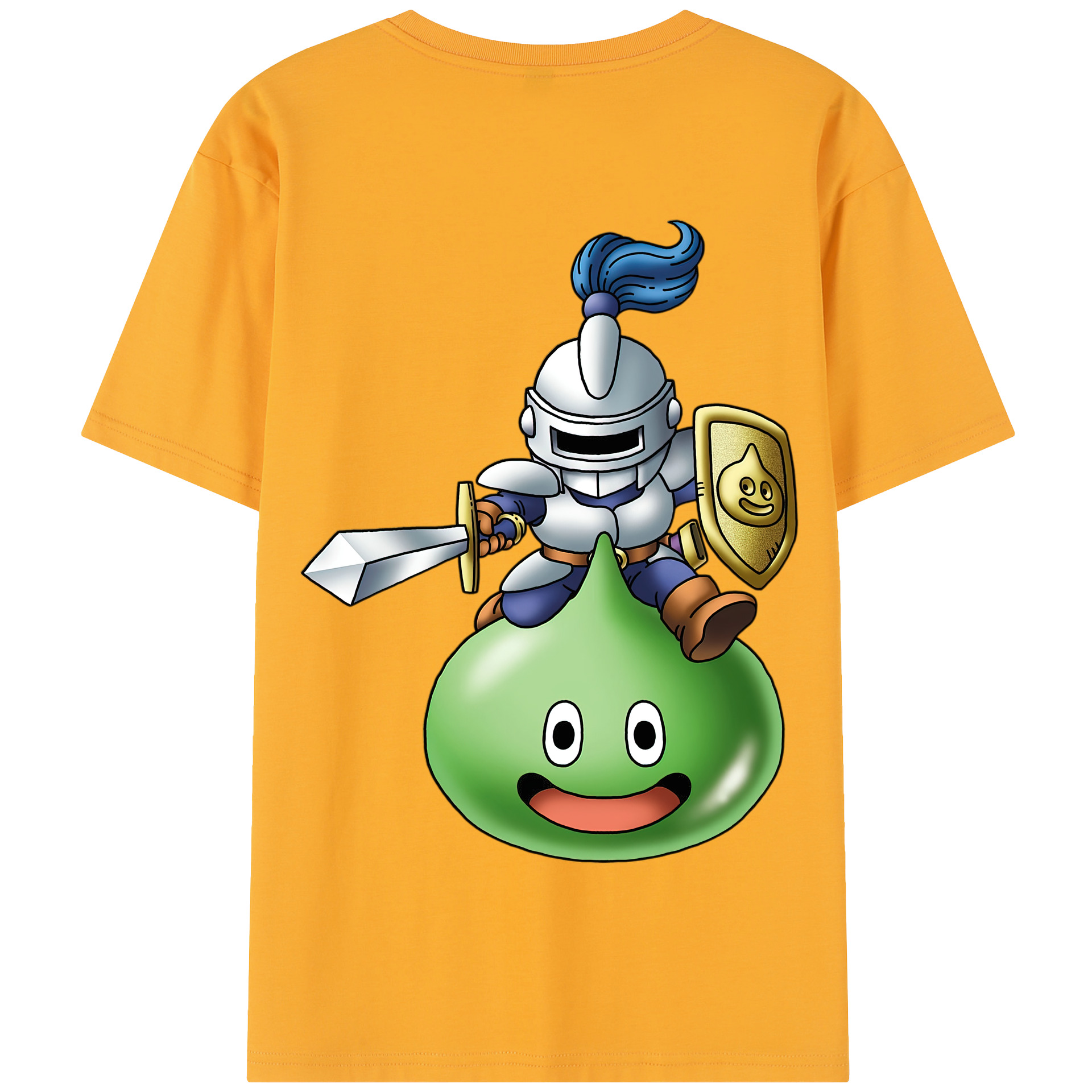 （画像用） ドラゴンクエスト Doragon Kuesuto Dragon Quest 綿100％半袖Tシャツ（背面プリント）