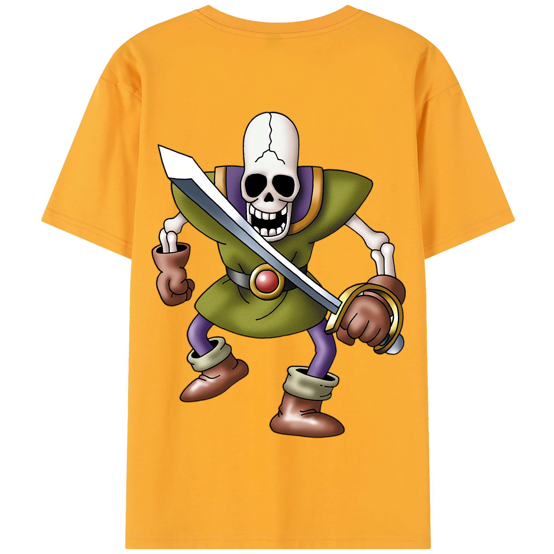 （画像用） ドラゴンクエスト Doragon Kuesuto Dragon Quest 綿100％半袖Tシャツ（背面プリント）