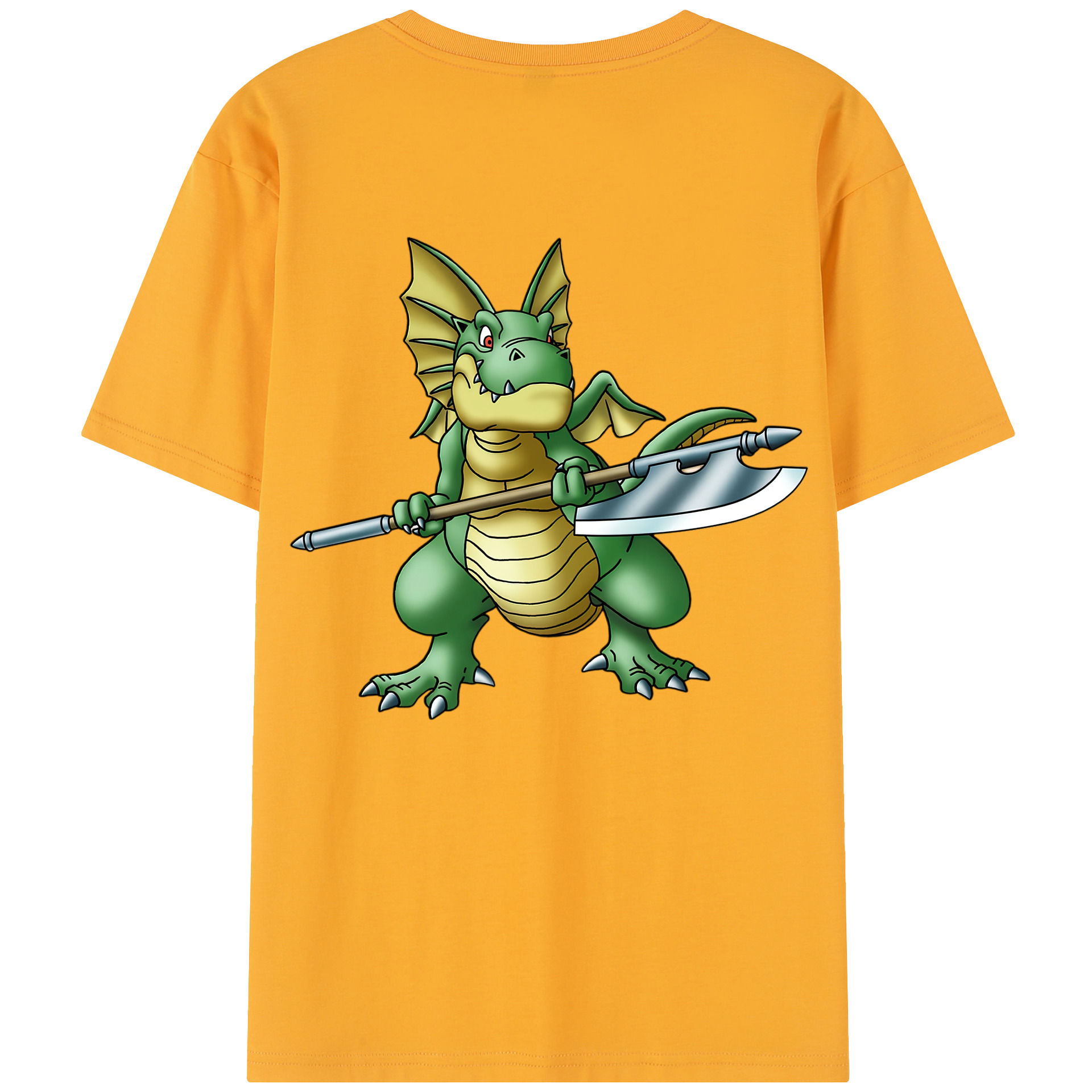 （画像用） ドラゴンクエスト Doragon Kuesuto Dragon Quest 綿100％半袖Tシャツ（背面プリント）