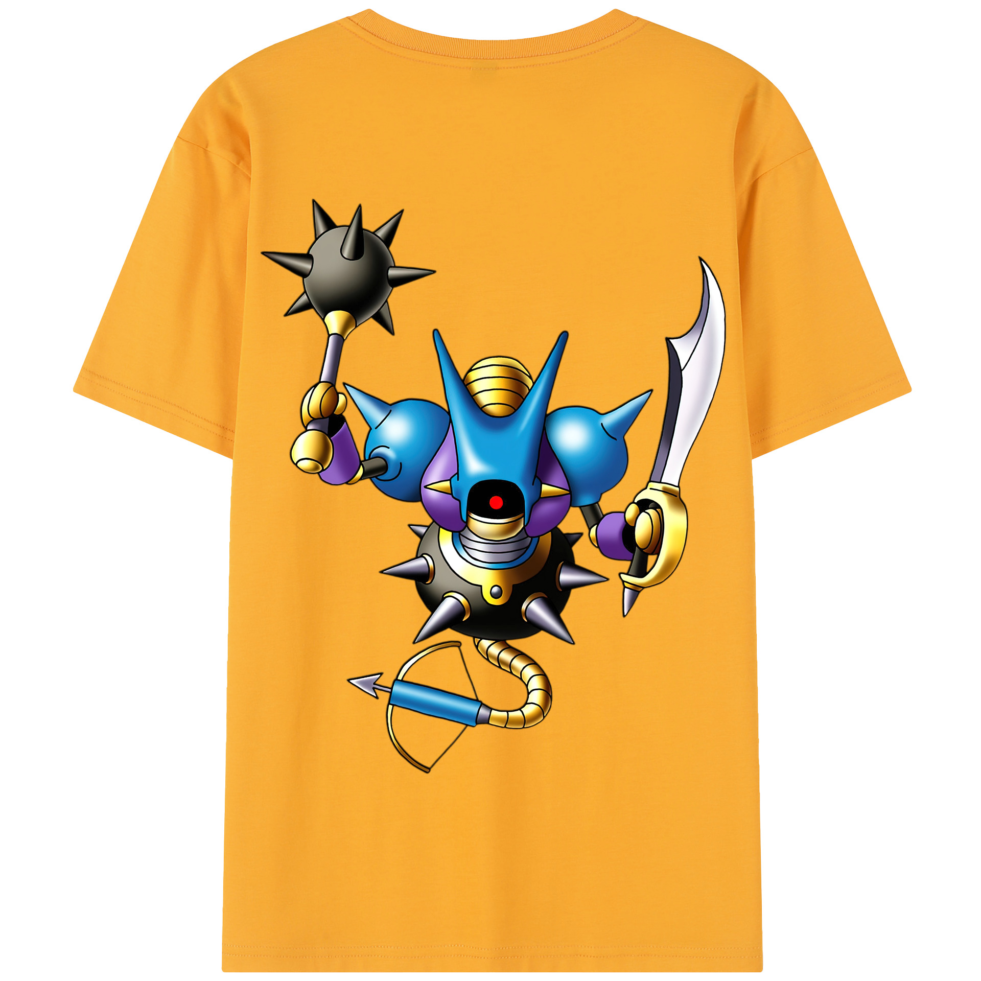 （画像用） ドラゴンクエスト Doragon Kuesuto Dragon Quest 綿100％半袖Tシャツ（背面プリント）