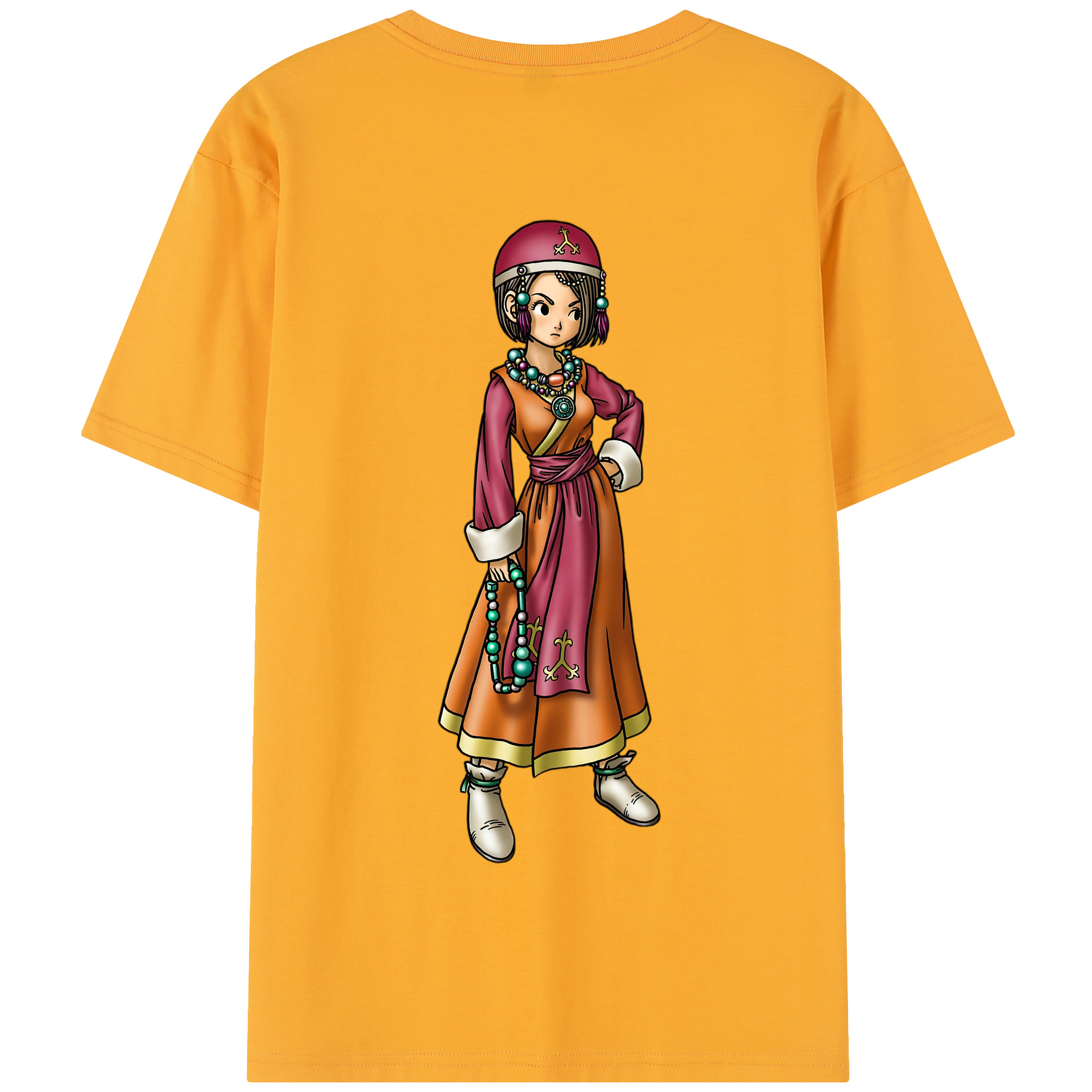 （画像用） ドラゴンクエスト Doragon Kuesuto Dragon Quest 綿100％半袖Tシャツ（背面プリント）