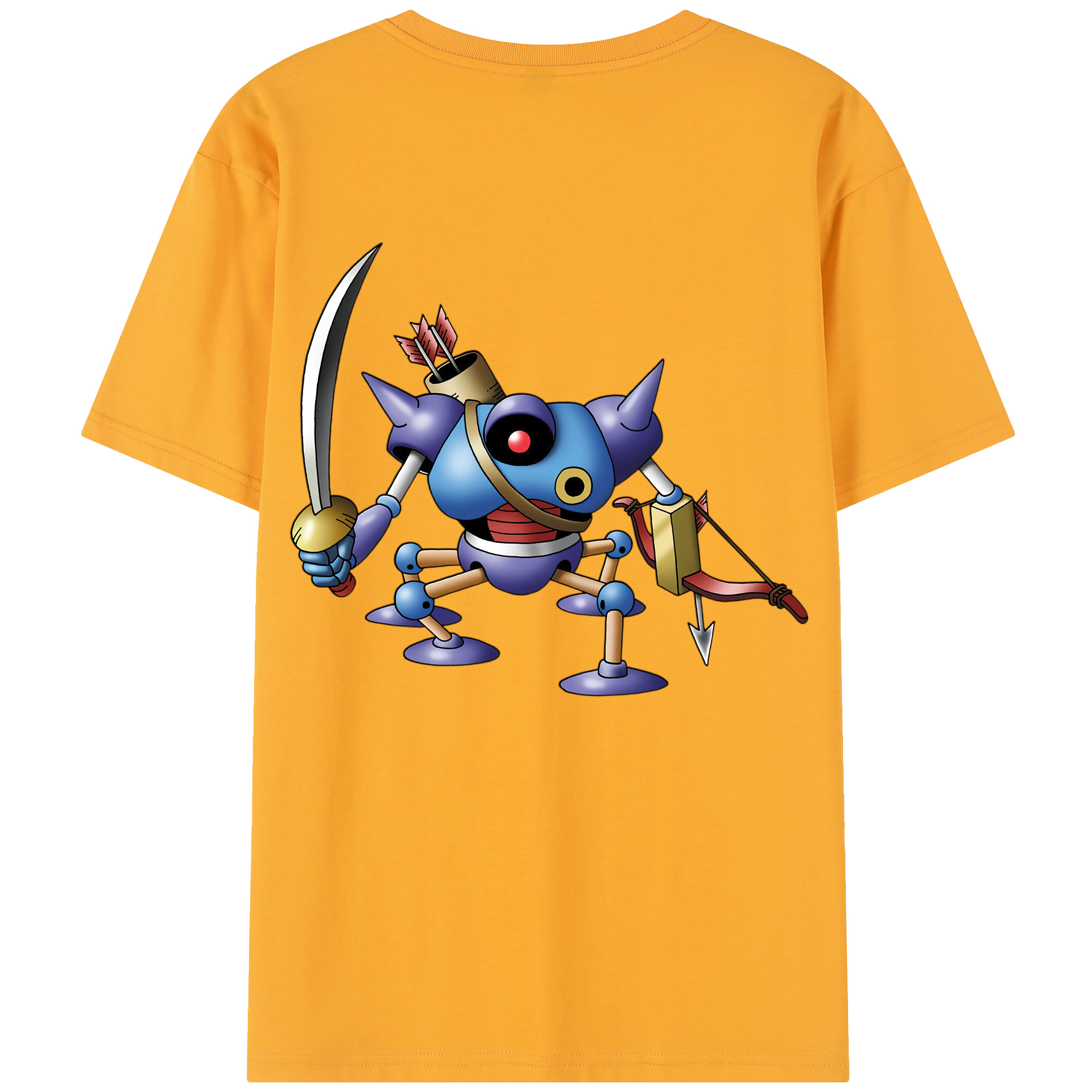 （画像用） ドラゴンクエスト Doragon Kuesuto Dragon Quest 綿100％半袖Tシャツ（背面プリント）
