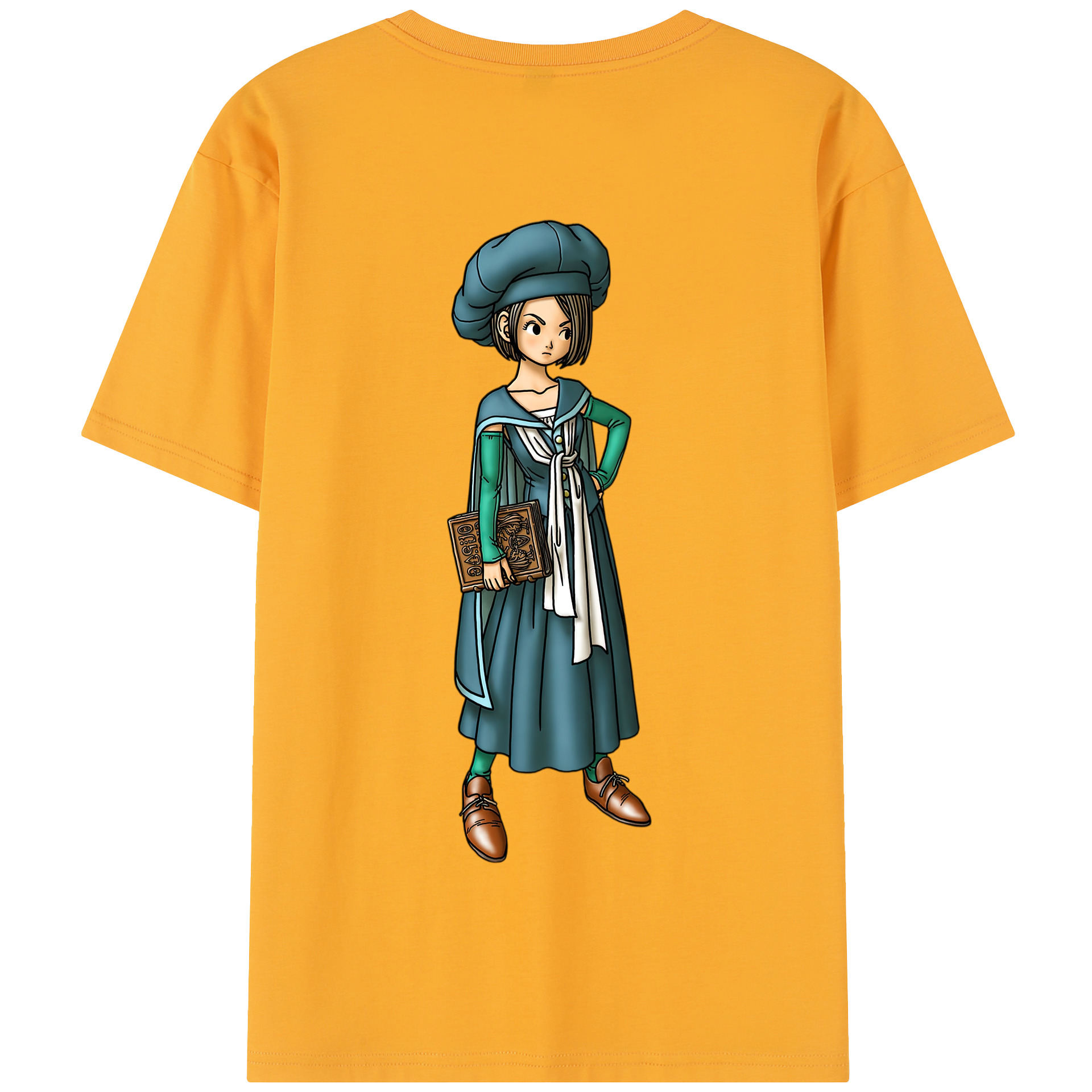 （画像用） ドラゴンクエスト Doragon Kuesuto Dragon Quest 綿100％半袖Tシャツ（背面プリント）