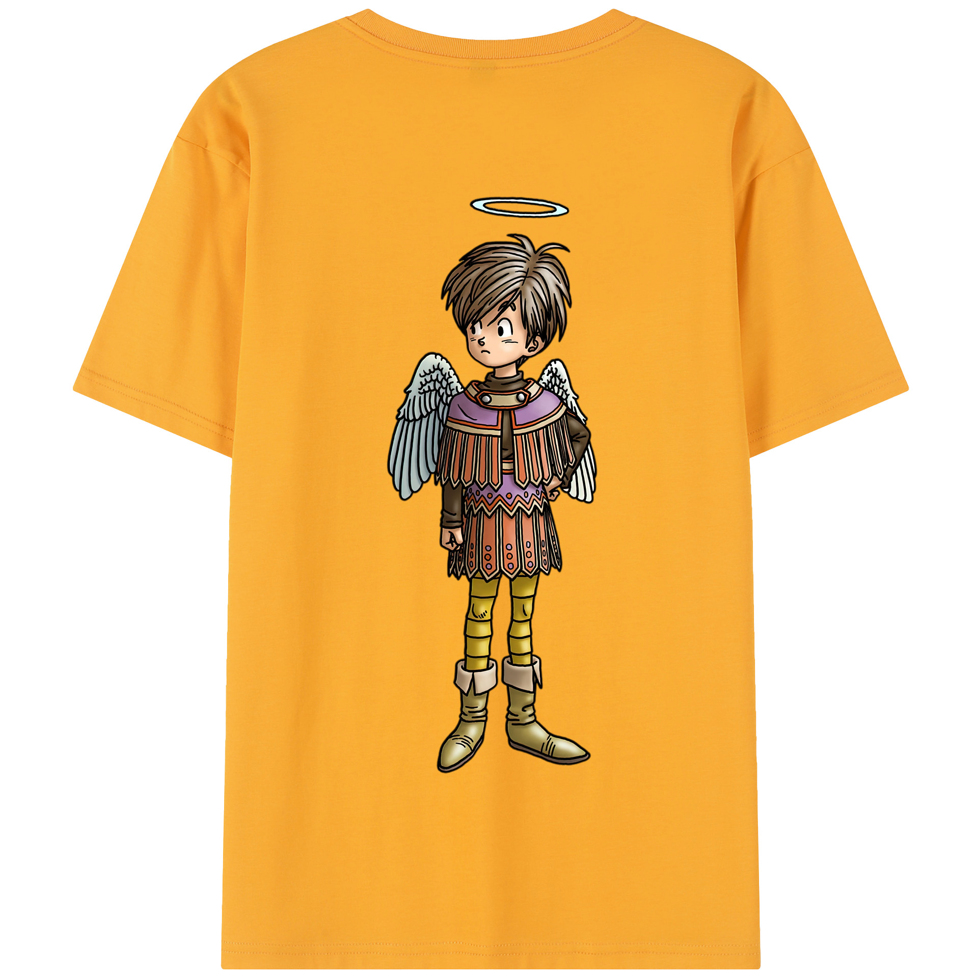 （画像用） ドラゴンクエスト Doragon Kuesuto Dragon Quest 綿100％半袖Tシャツ（背面プリント）