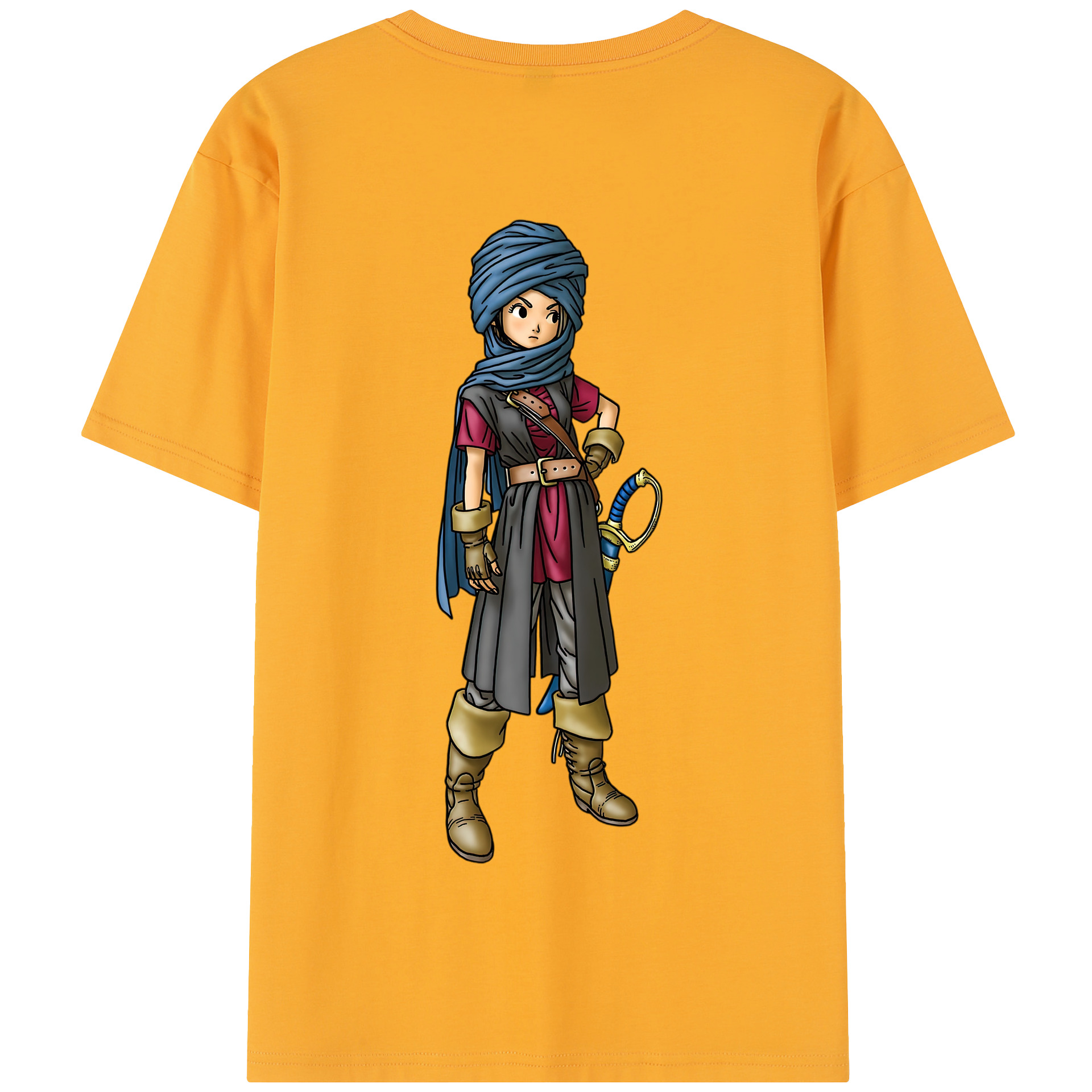 （画像用） ドラゴンクエスト Doragon Kuesuto Dragon Quest 綿100％半袖Tシャツ（背面プリント）