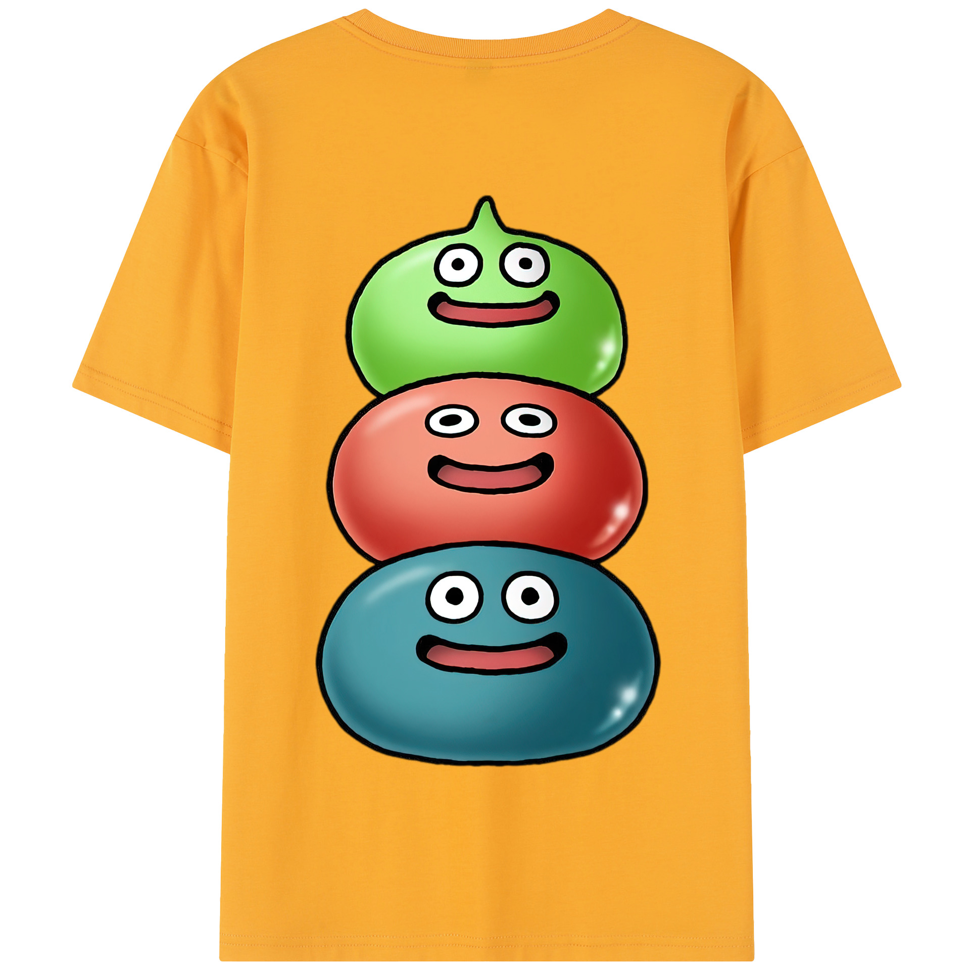 （画像用） ドラゴンクエスト Doragon Kuesuto Dragon Quest 綿100％半袖Tシャツ（背面プリント）